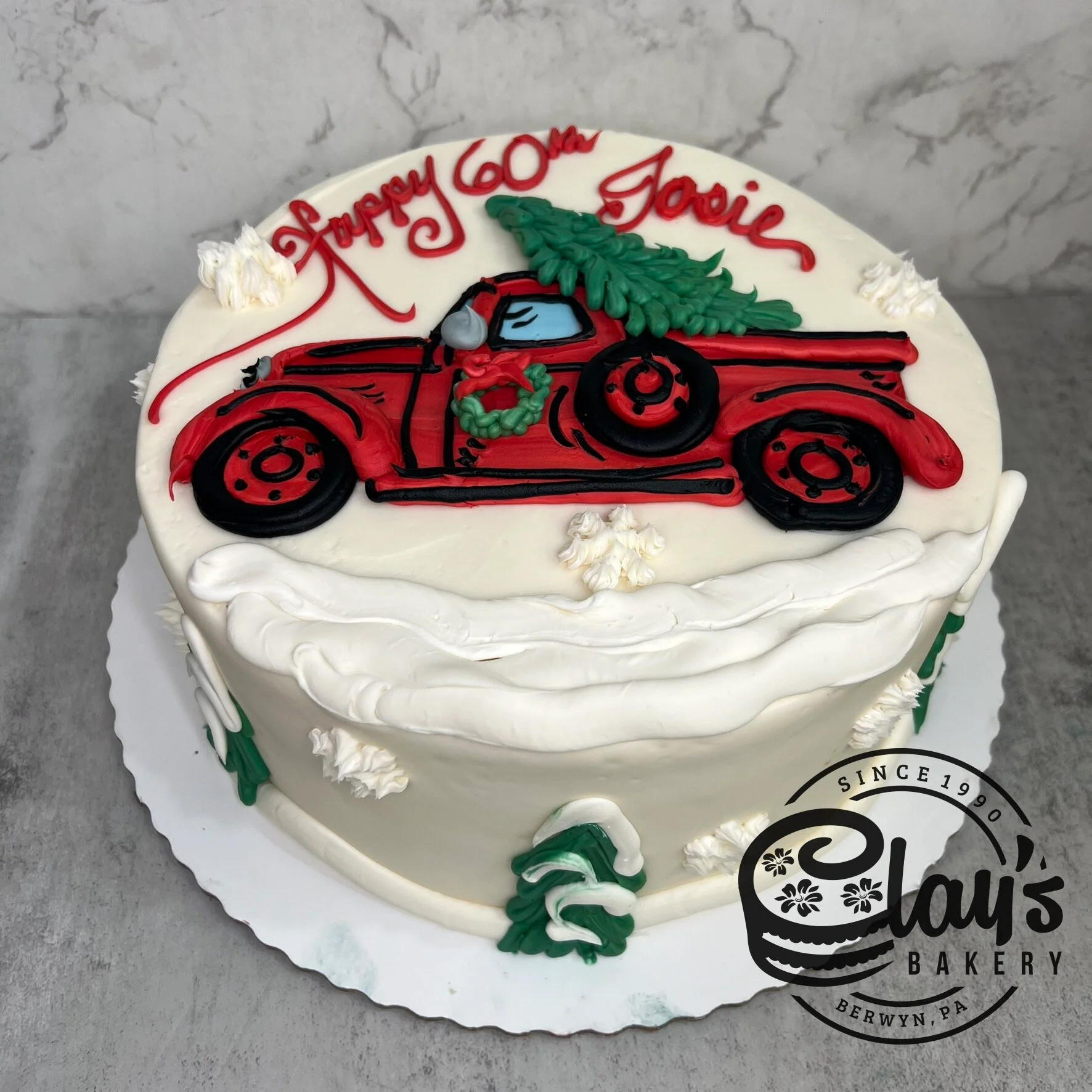A Lil Red Truck Haulin' A Christmas Tree - Image 2