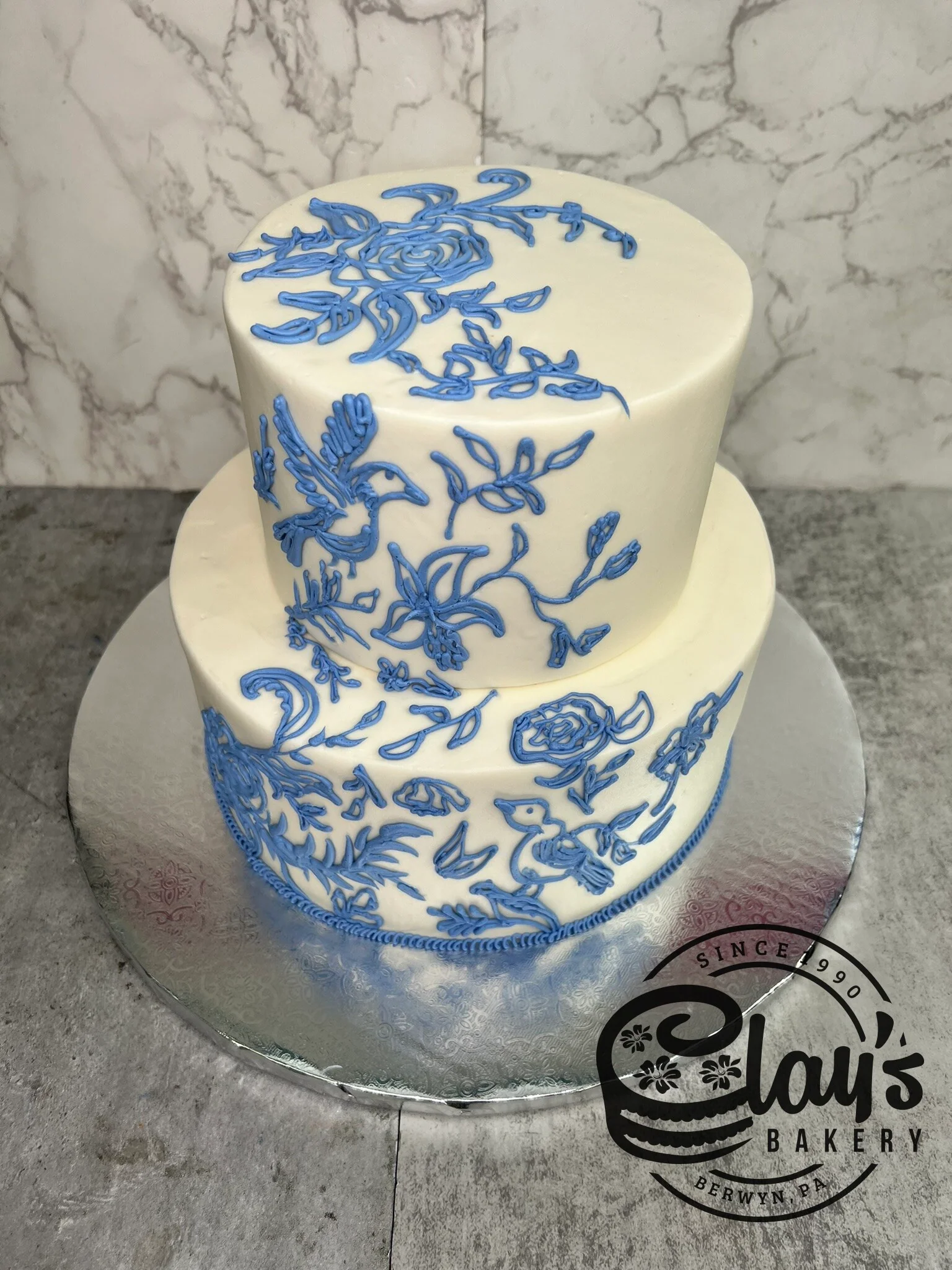 Beautiful Ceramic Inspired Florals (Two Tier)