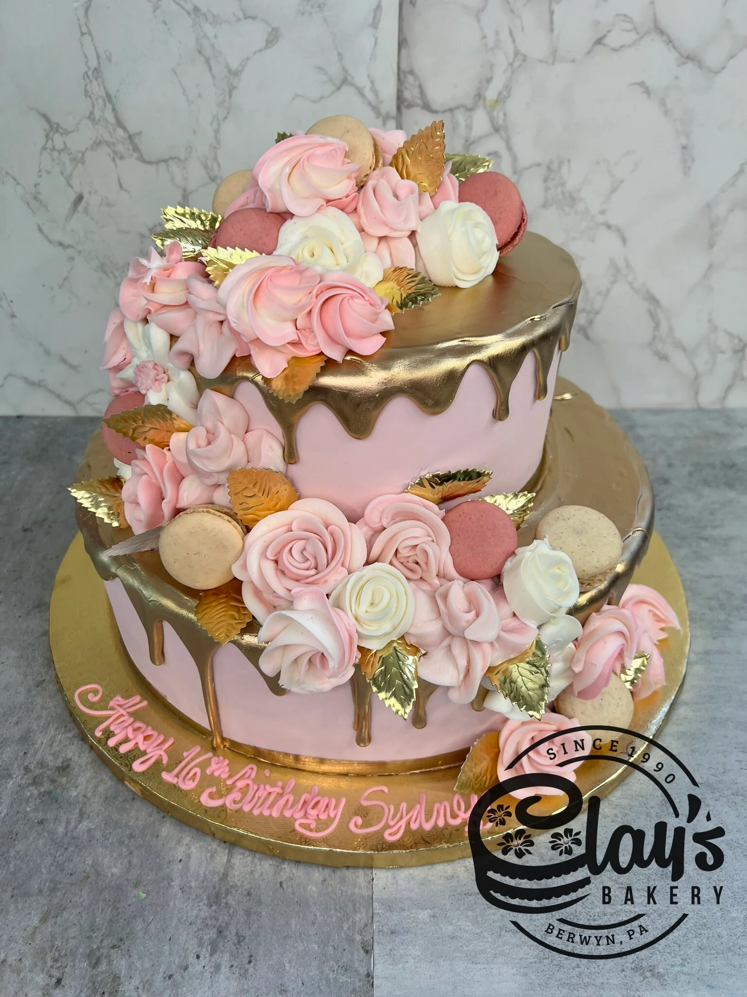 Beautiful Floral Macron Cascade - Two Tier - Image 2