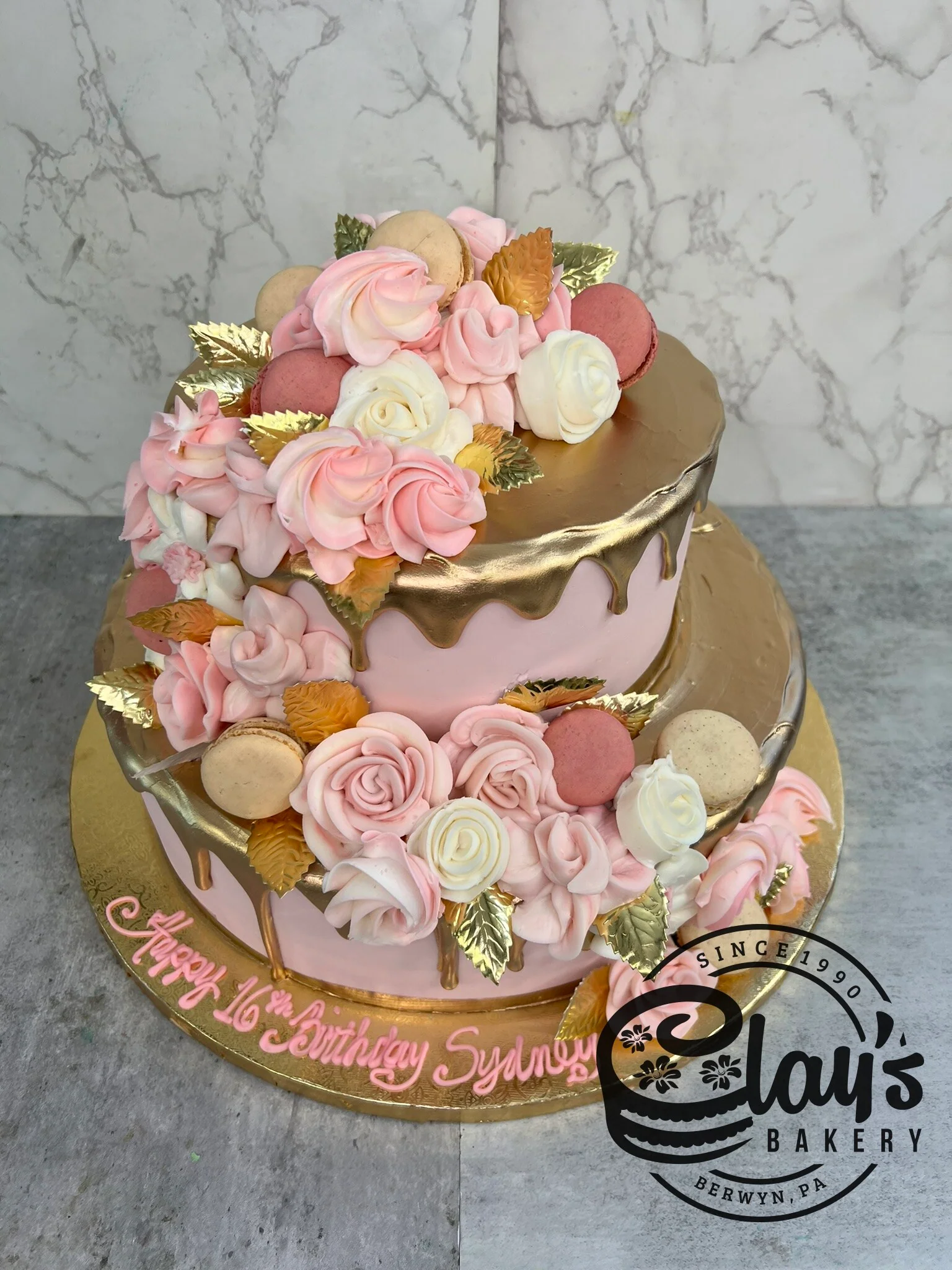 Beautiful Floral Macron Cascade - Two Tier - Image 3