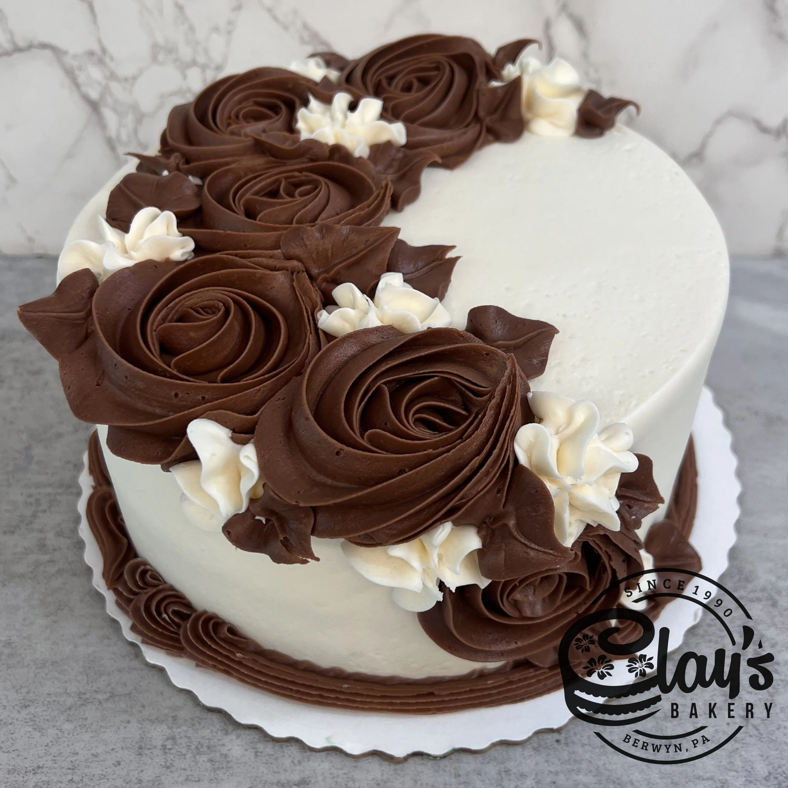 Chocolate Rosettes with Chocolate Leaves