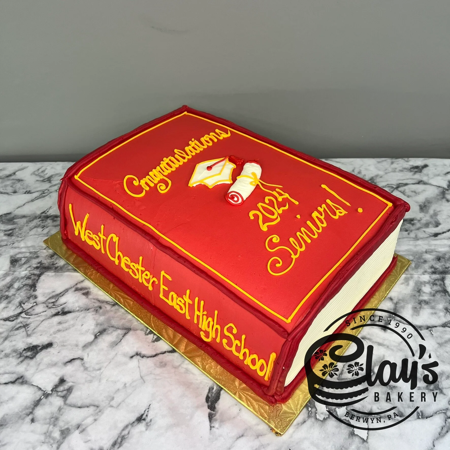 Closing a Chapter - Closed Book Shaped Cake