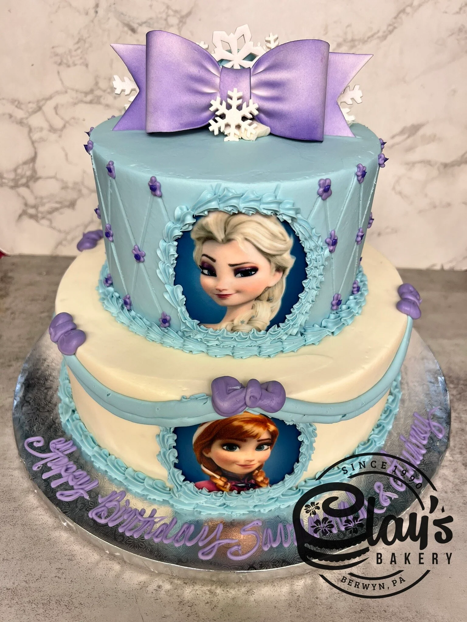 Elsa and Anna Two Tier - Image 3