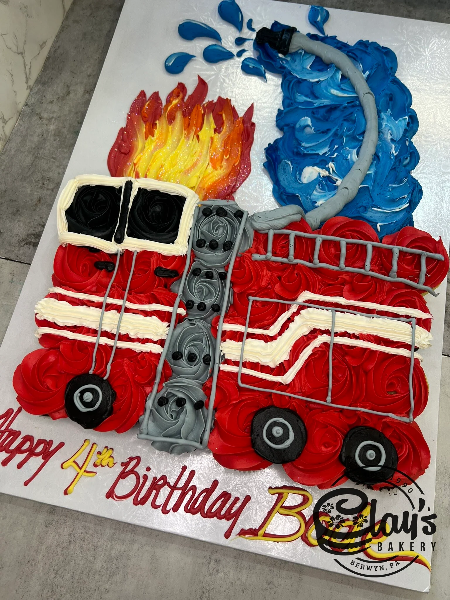 Firetruck Cupcake Cake (24 Cupcakes) - Image 3