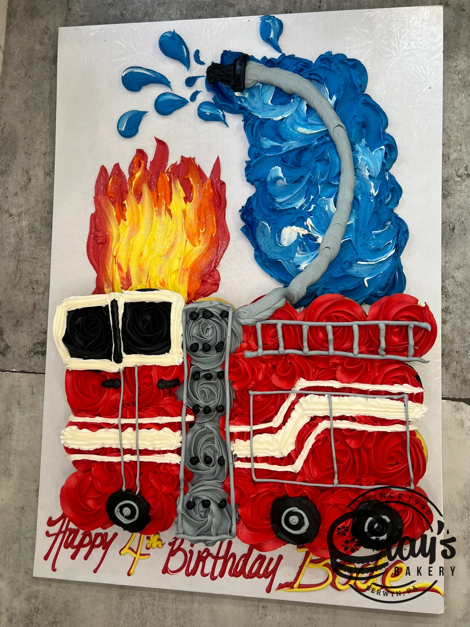 Firetruck Cupcake Cake (24 Cupcakes) - Image 4