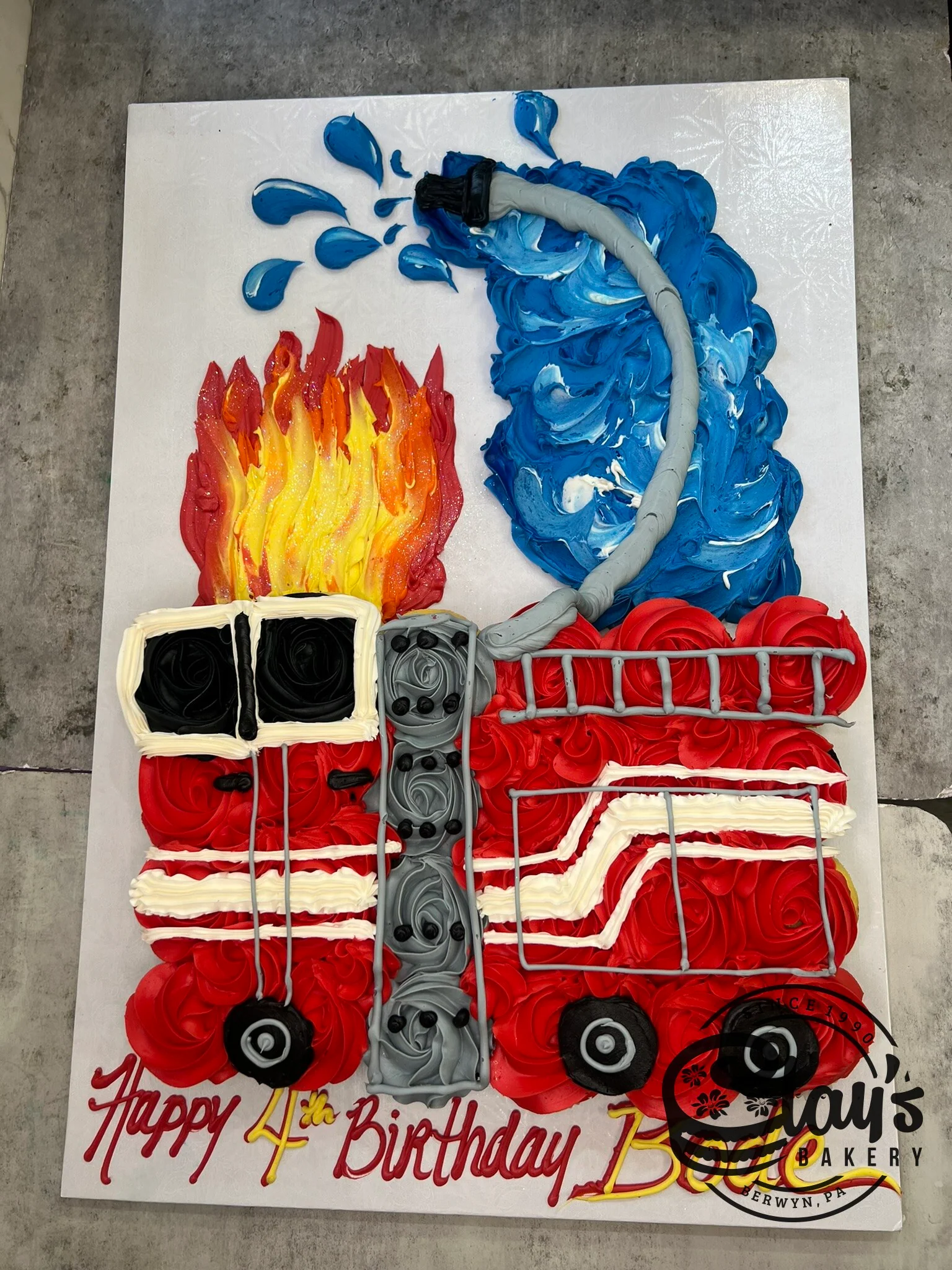 Firetruck Cupcake Cake (24 Cupcakes) - Image 6