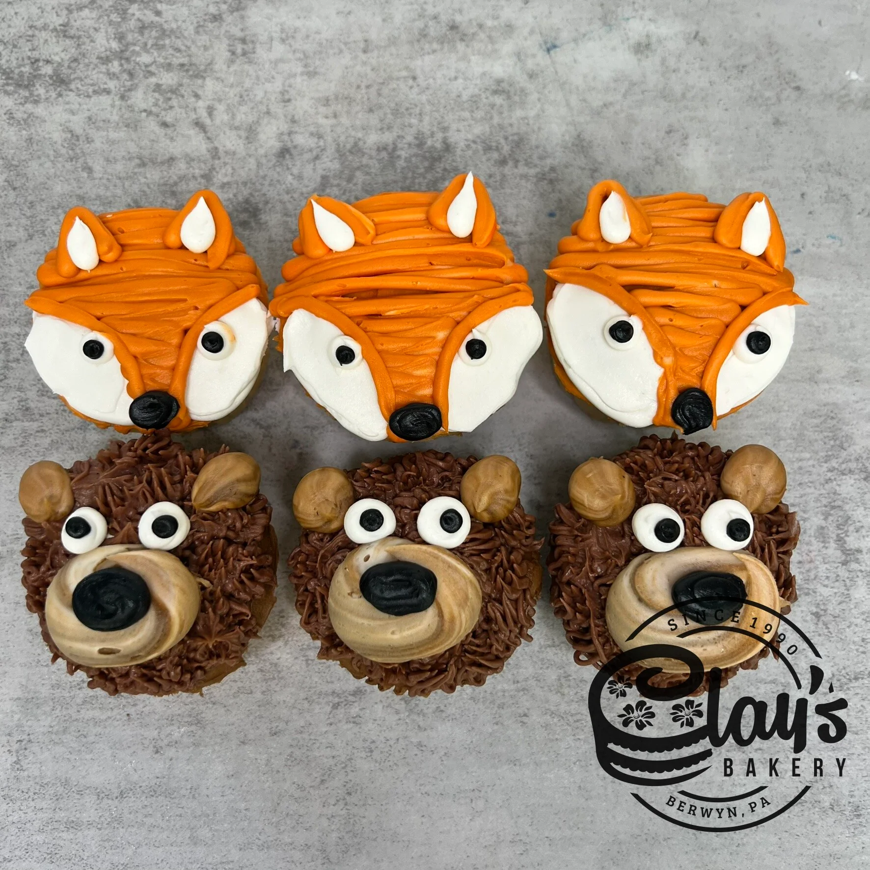 Fox and Bear Cupcakes