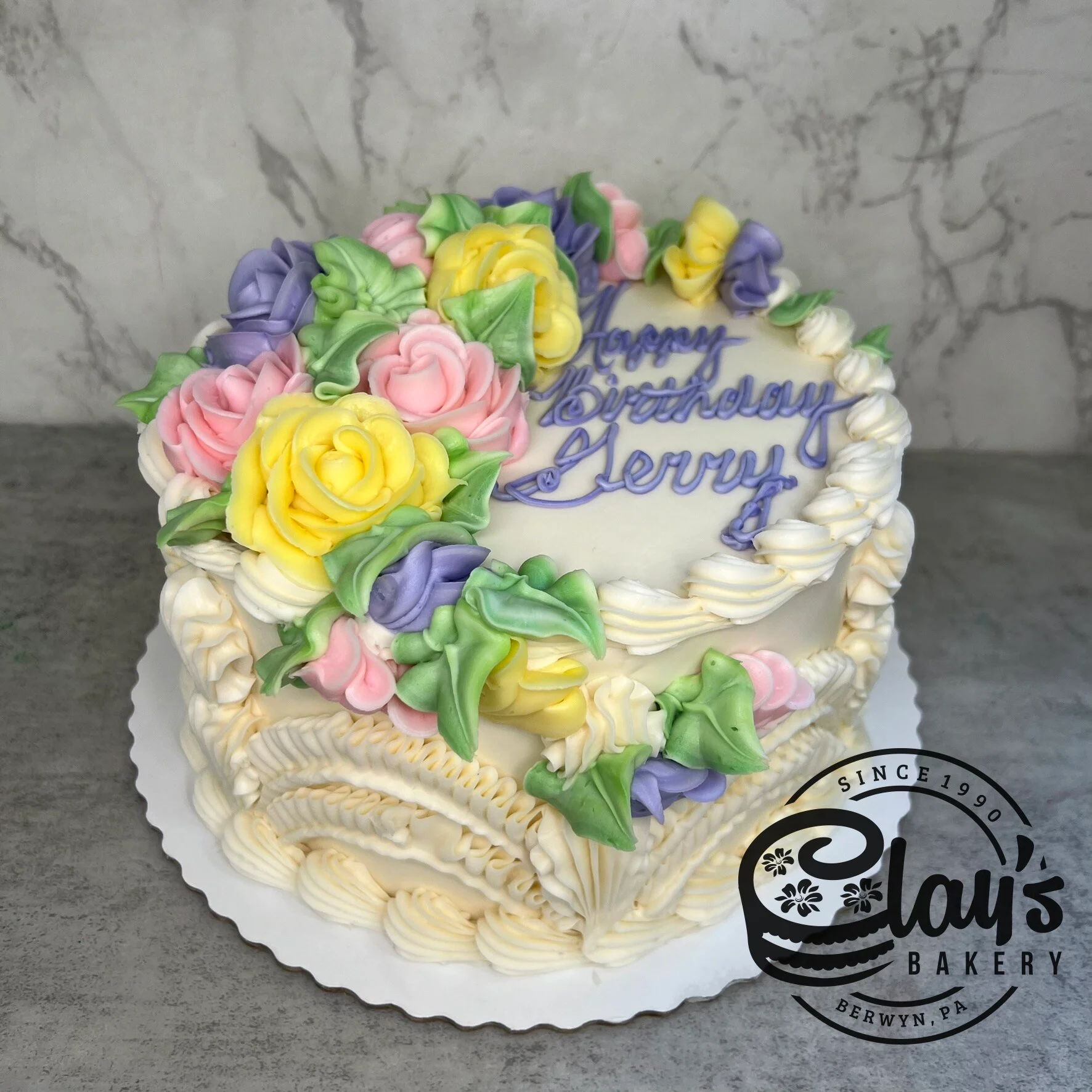 *GLUTEN FREE YELLOW* Beautiful Spring Flowers Cake - Image 2