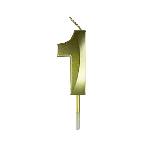 Gold Small Numeral Candle