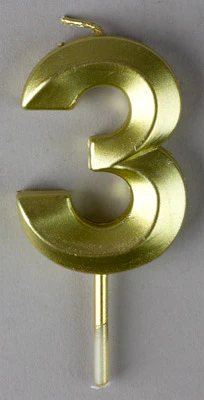 Gold Small Numeral Candle - Image 4