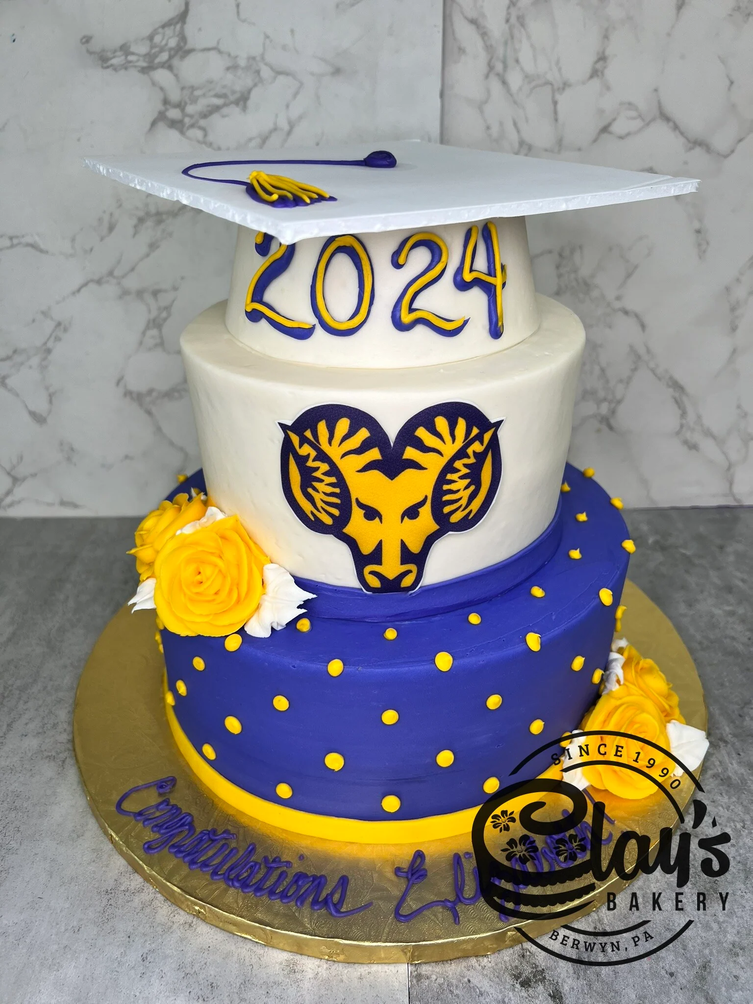 Grad Cap and School Logo - Two Tier - Image 2
