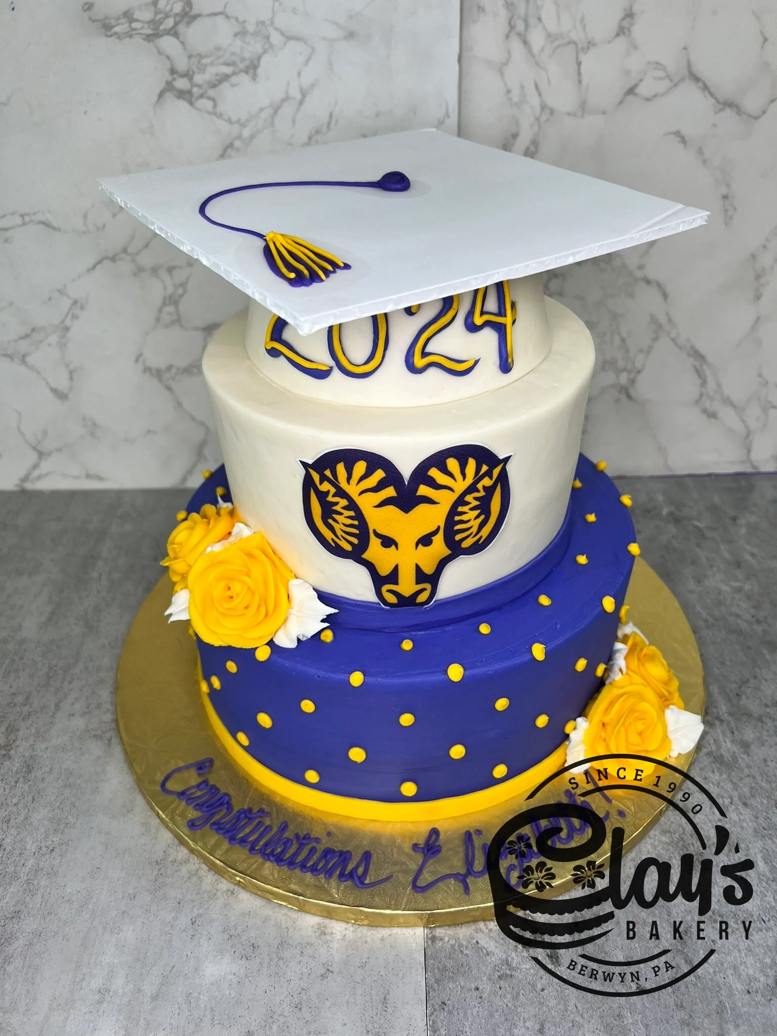 Grad Cap and School Logo - Two Tier - Image 3