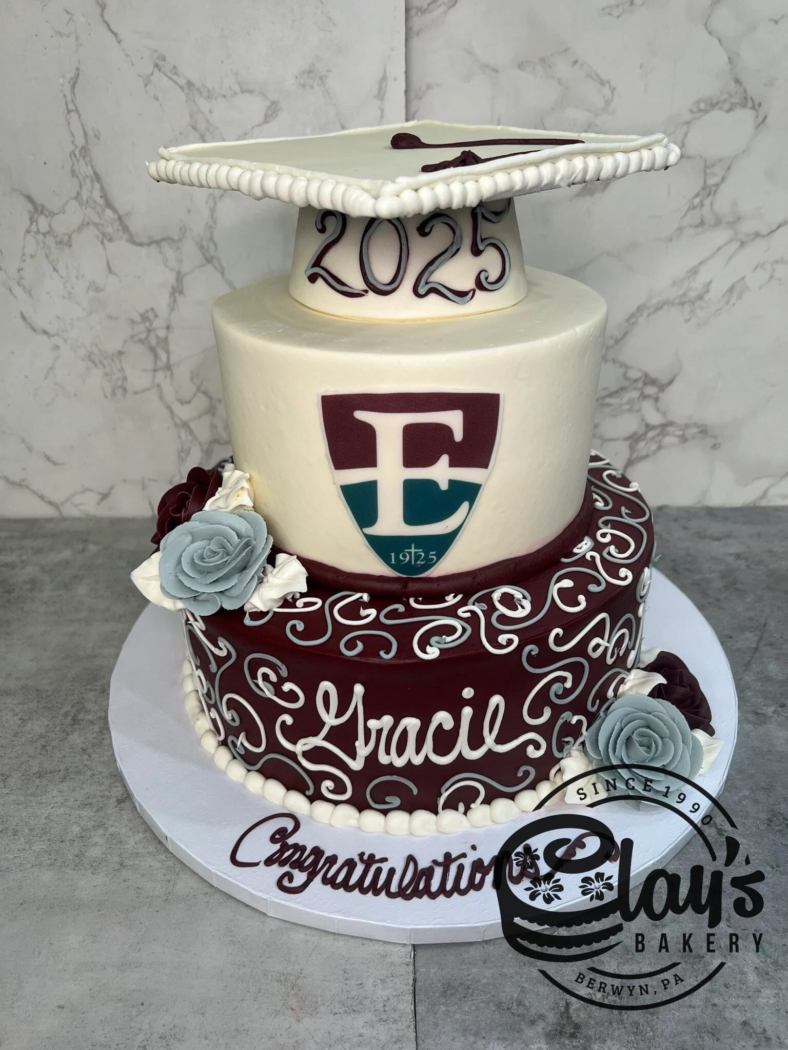 Grad Cap and School Logo with Scrolling - Two Tier - Image 2