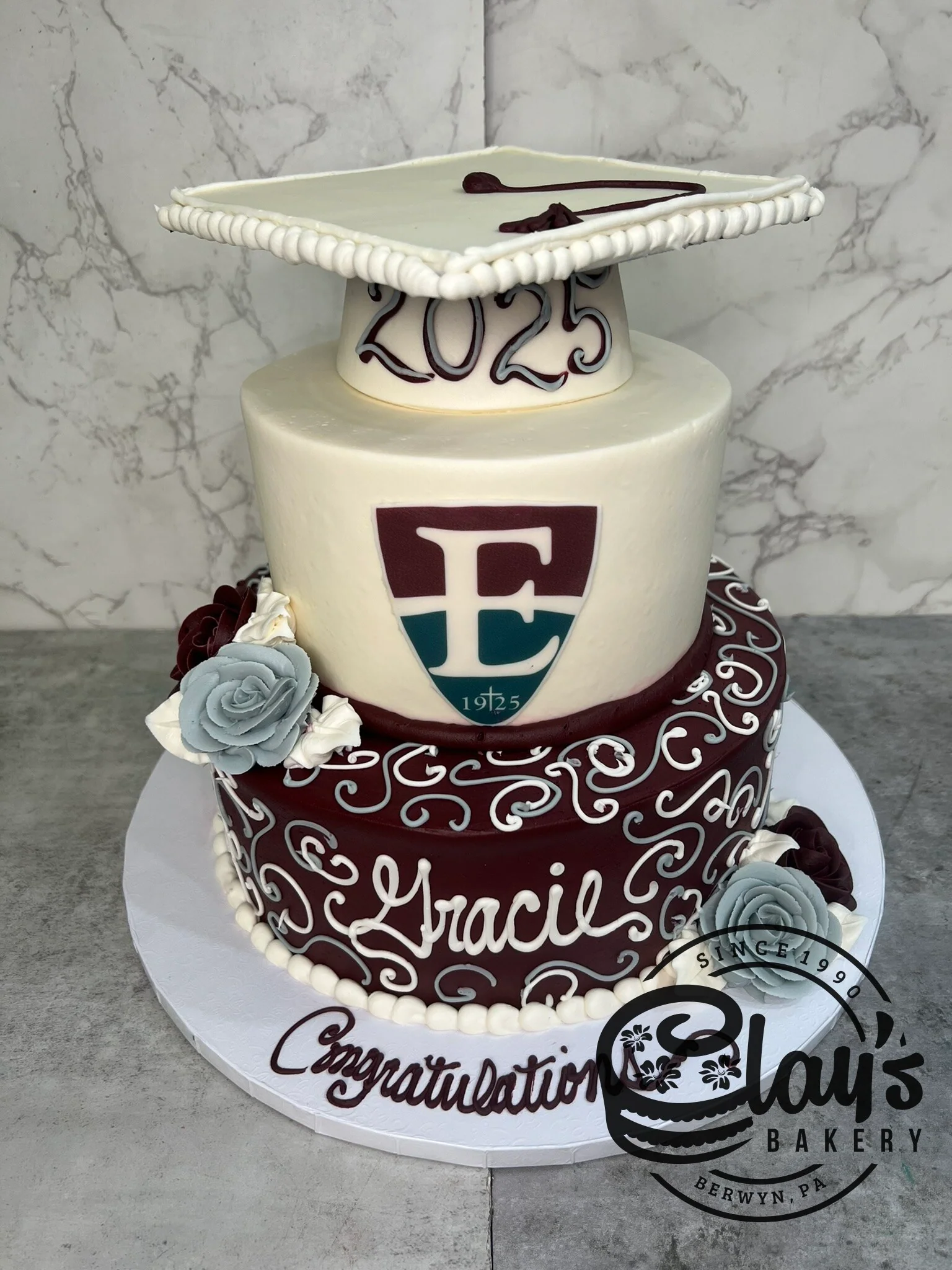 Grad Cap and School Logo with Scrolling - Two Tier - Image 3