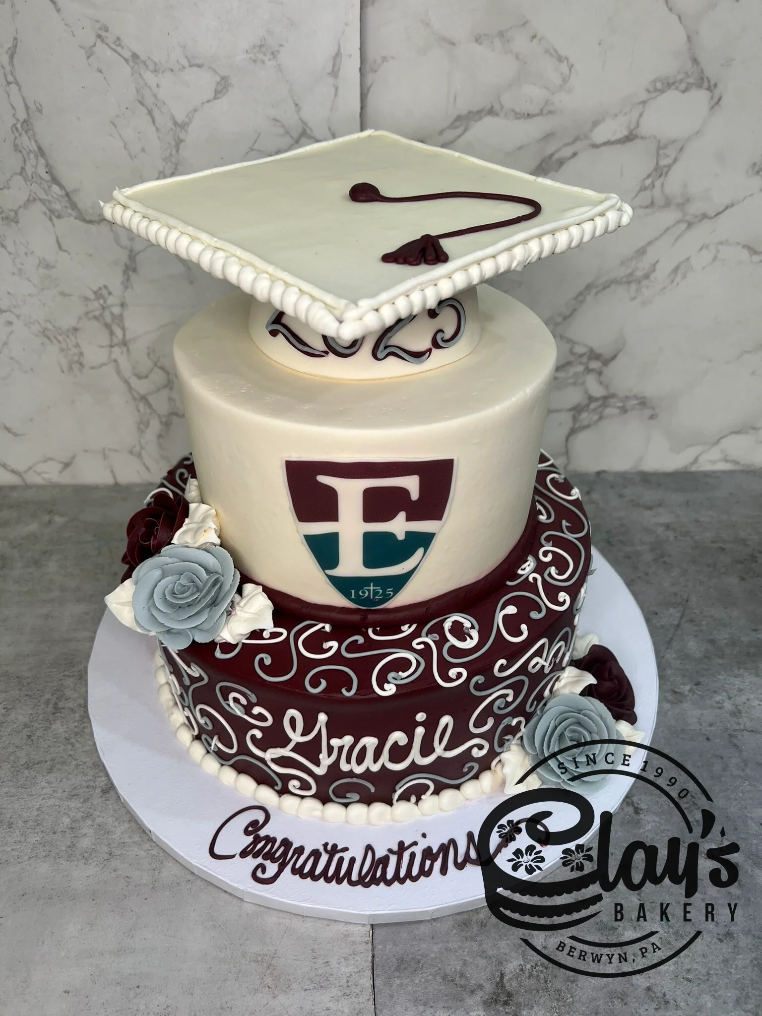 Grad Cap and School Logo with Scrolling - Two Tier - Image 4