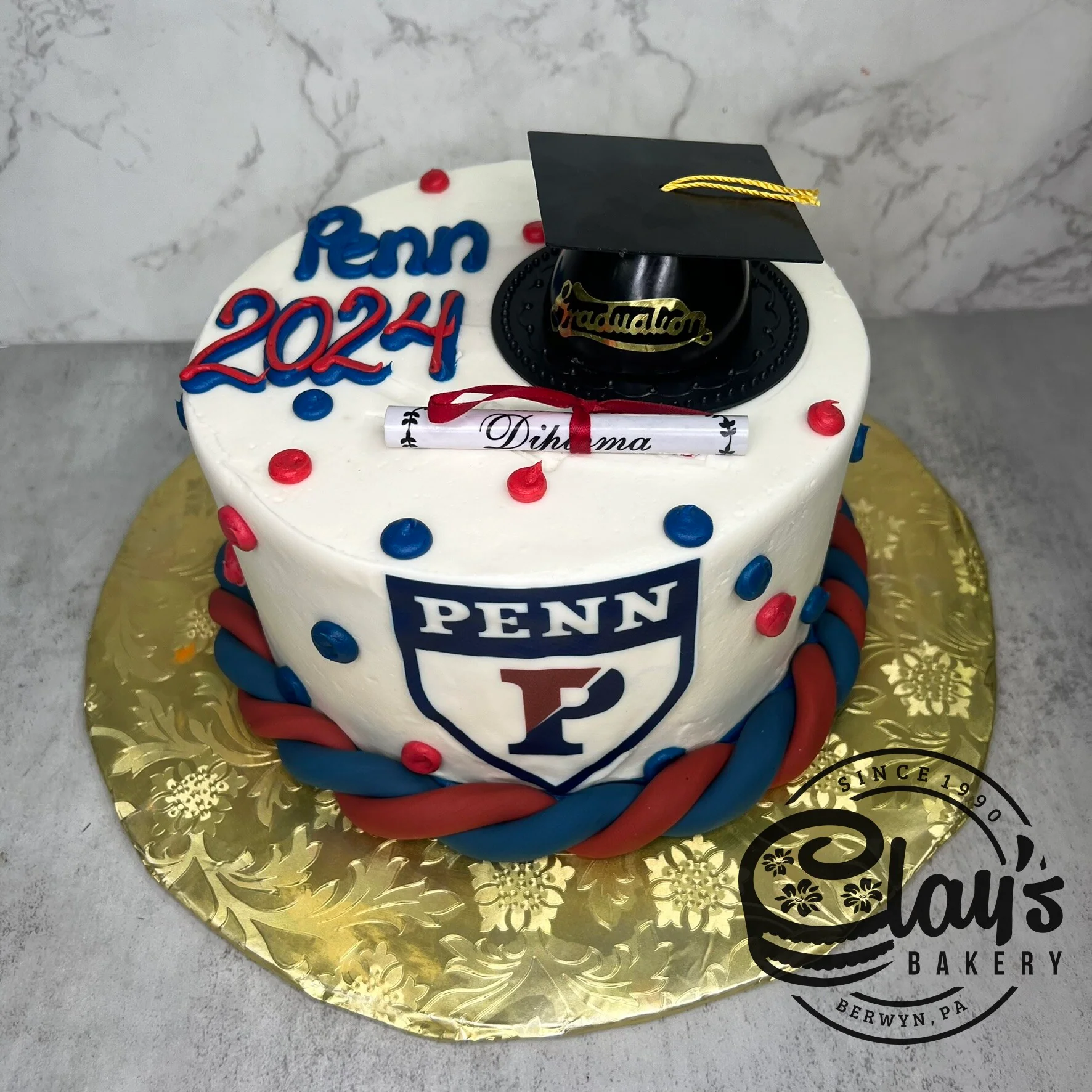 Graduation Cake with Fondant Rope Trim - Image 2