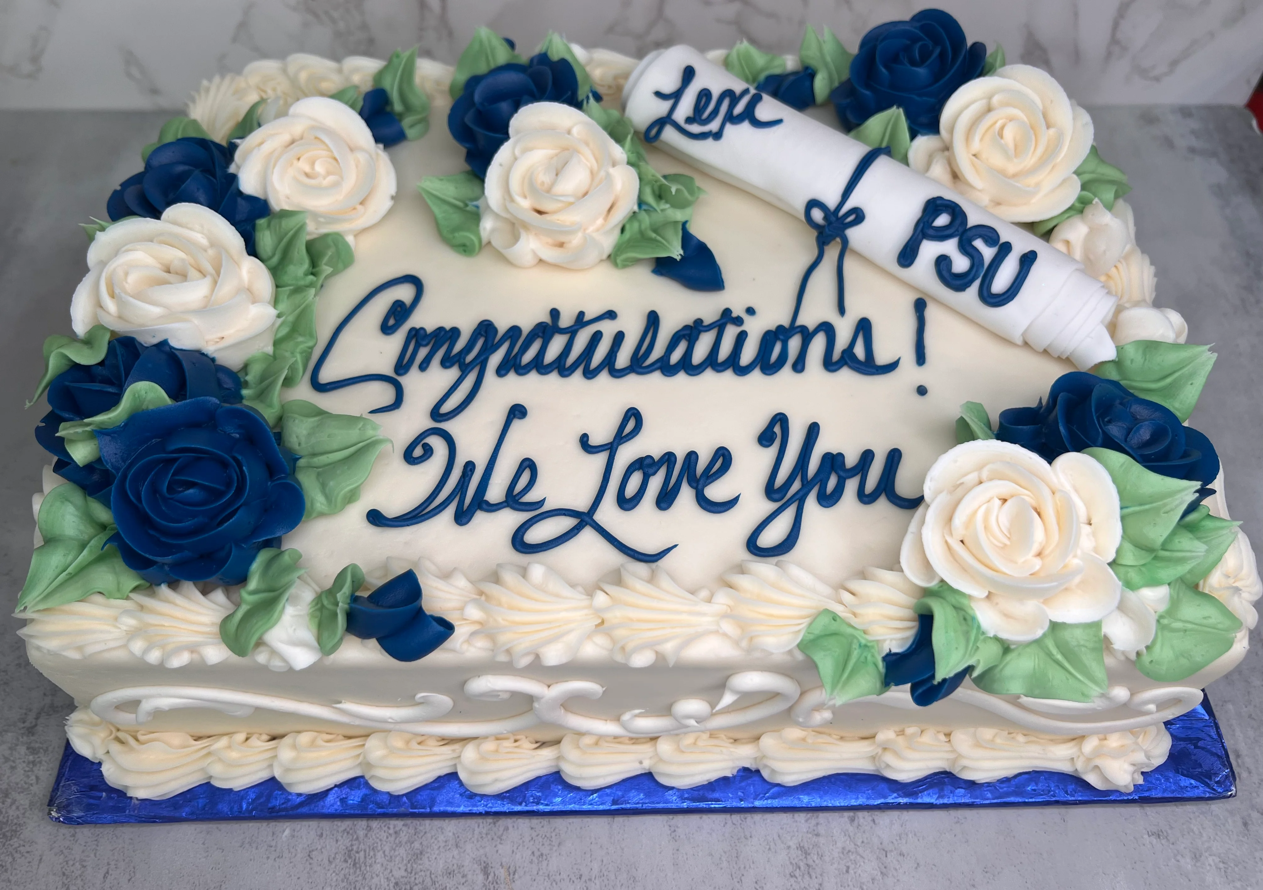 Graduation Flowers with Scroll