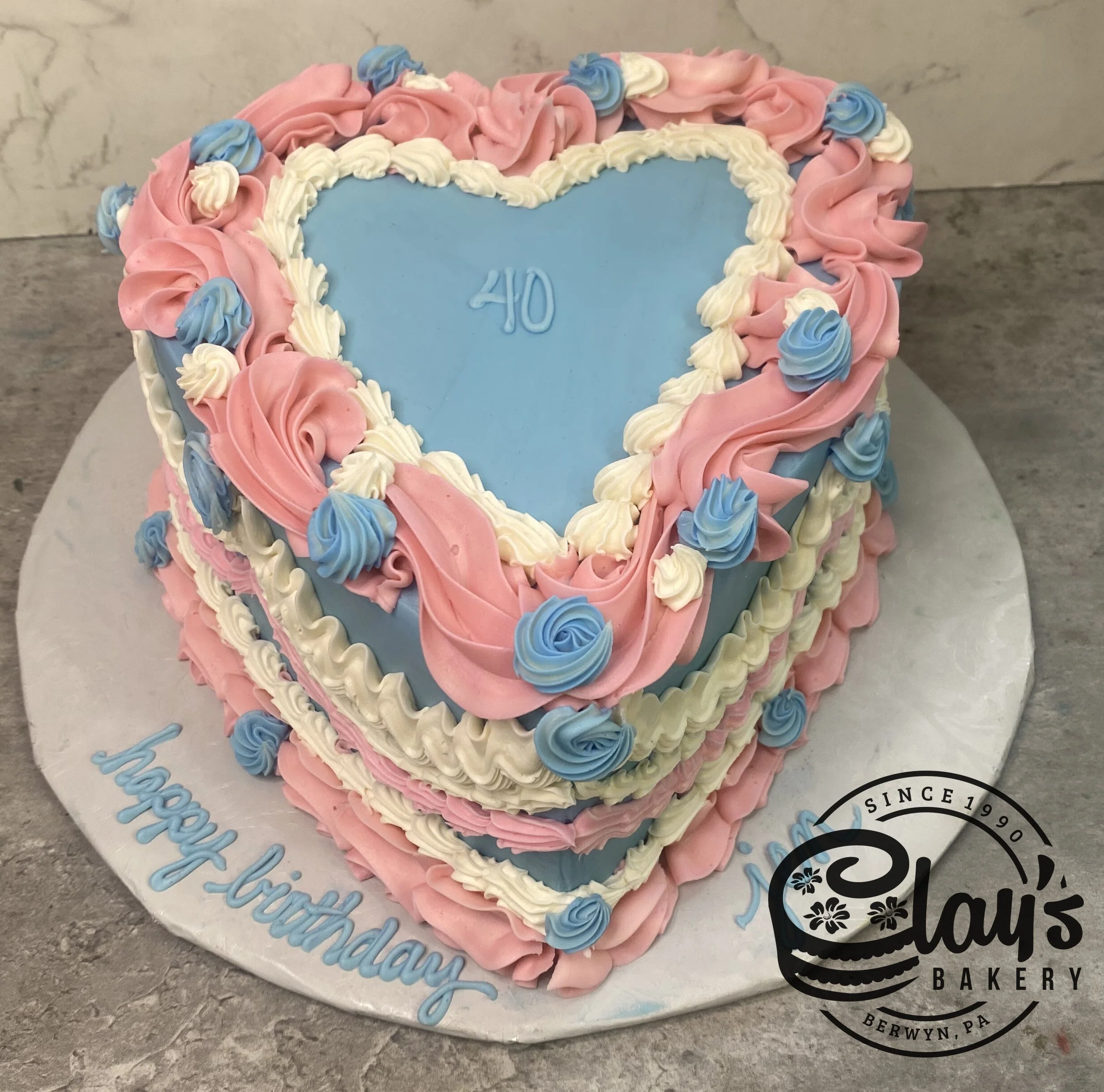 Shape of Heart - Blue with Pink and White - Image 2