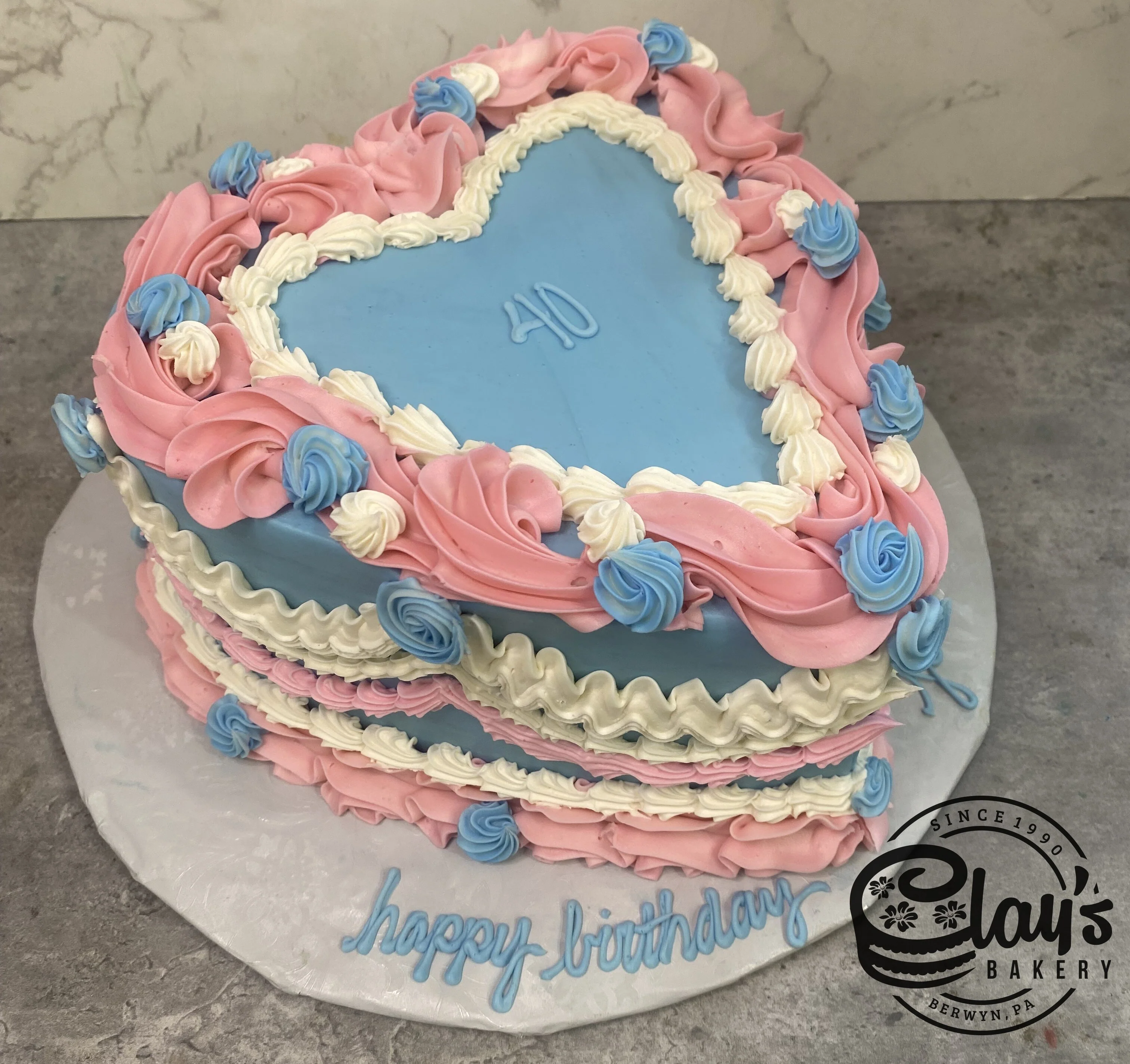 Shape of Heart - Blue with Pink and White - Image 3