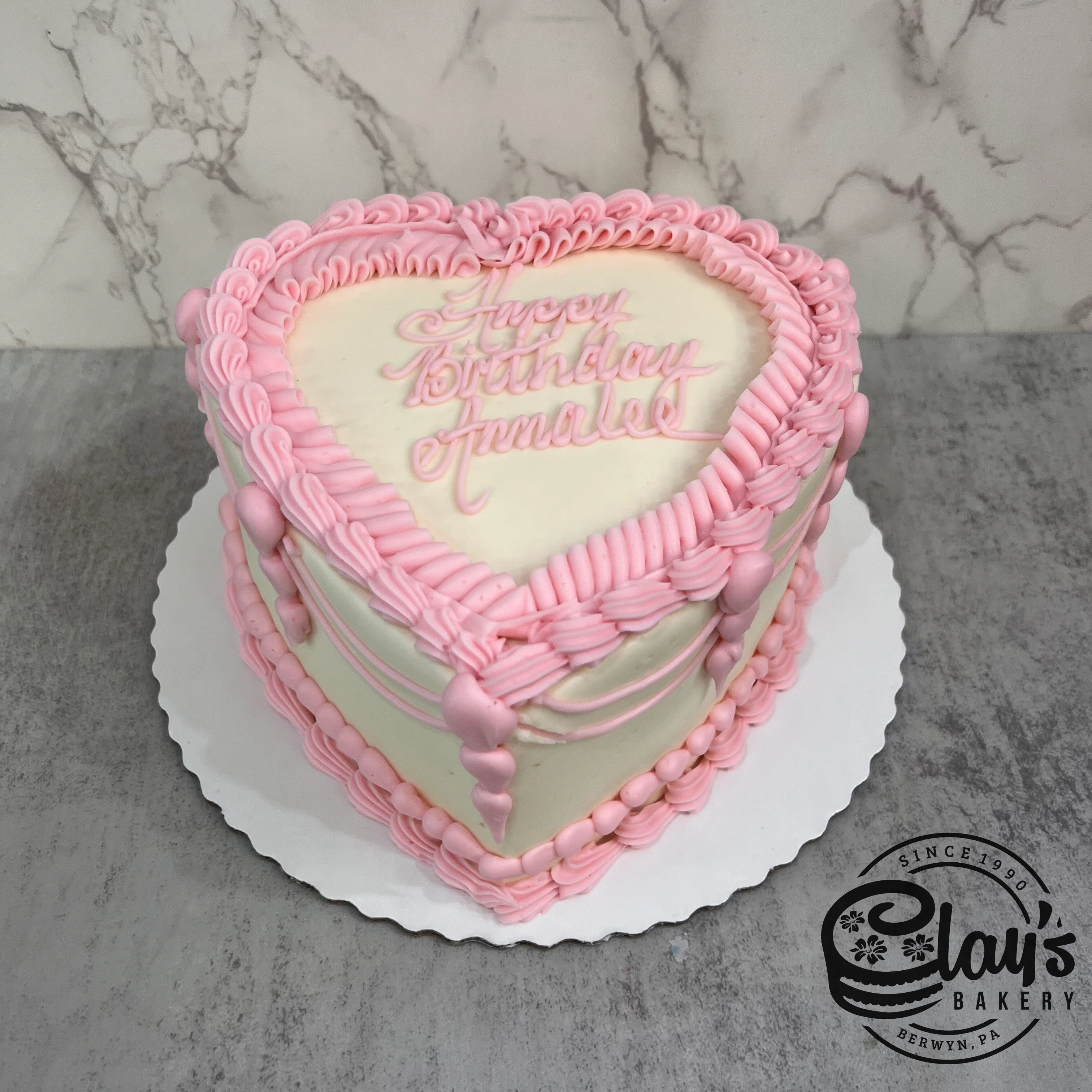 Heart with Pink Trim - Shaped Cake - Image 3