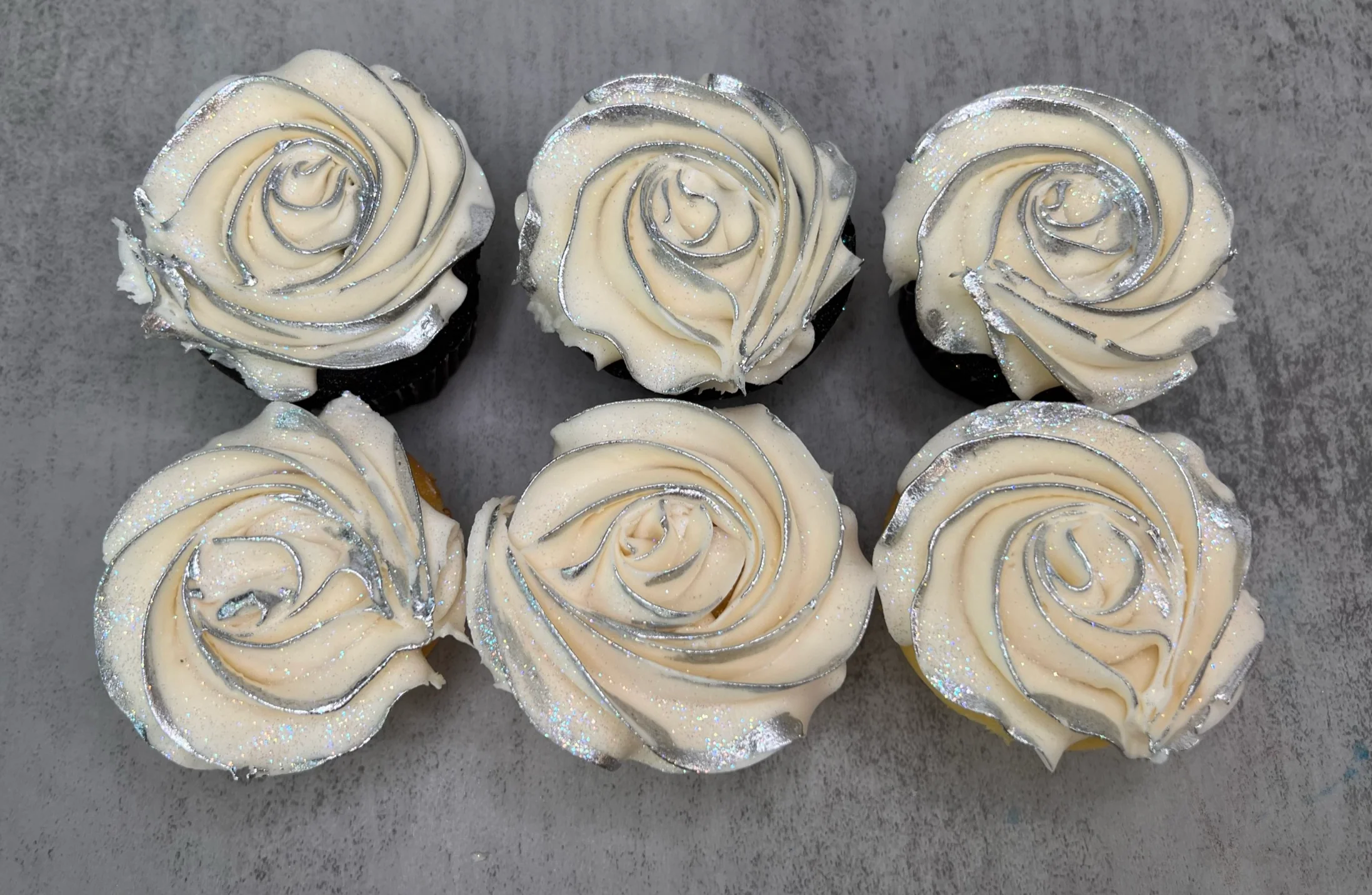 Metallic Painted Cupcakes