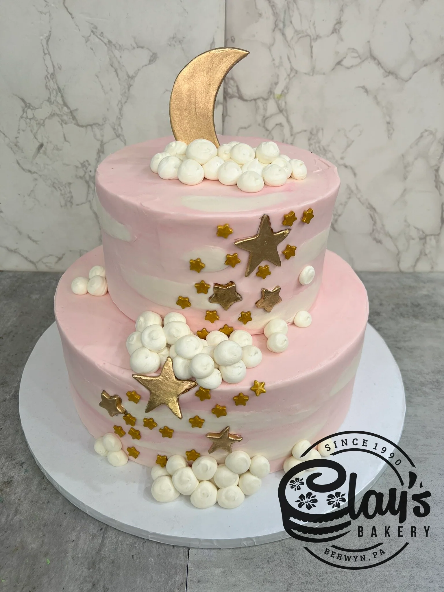 Moon and Stars - Two Tier Cake