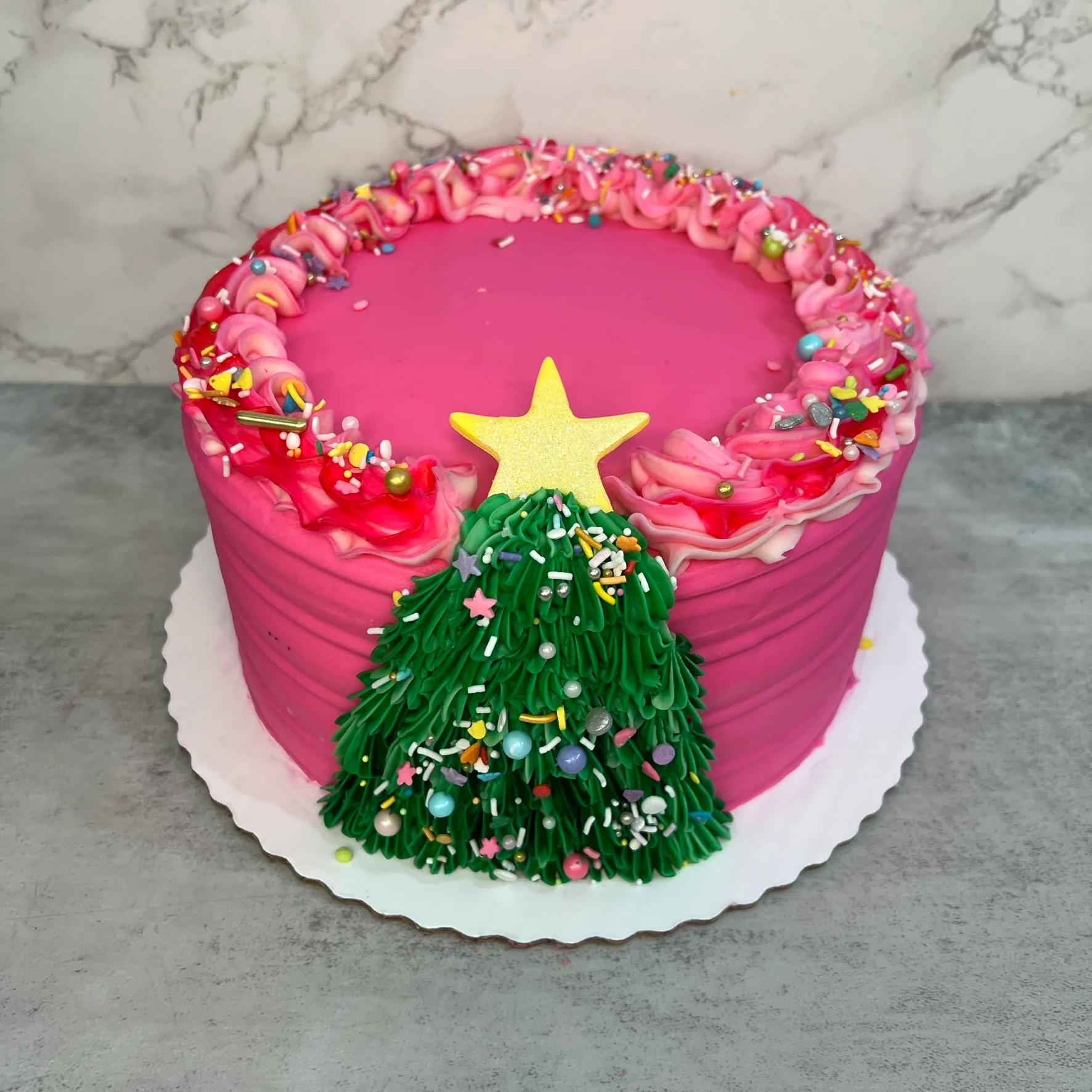 Pink Iced Christmas Tree - Image 2