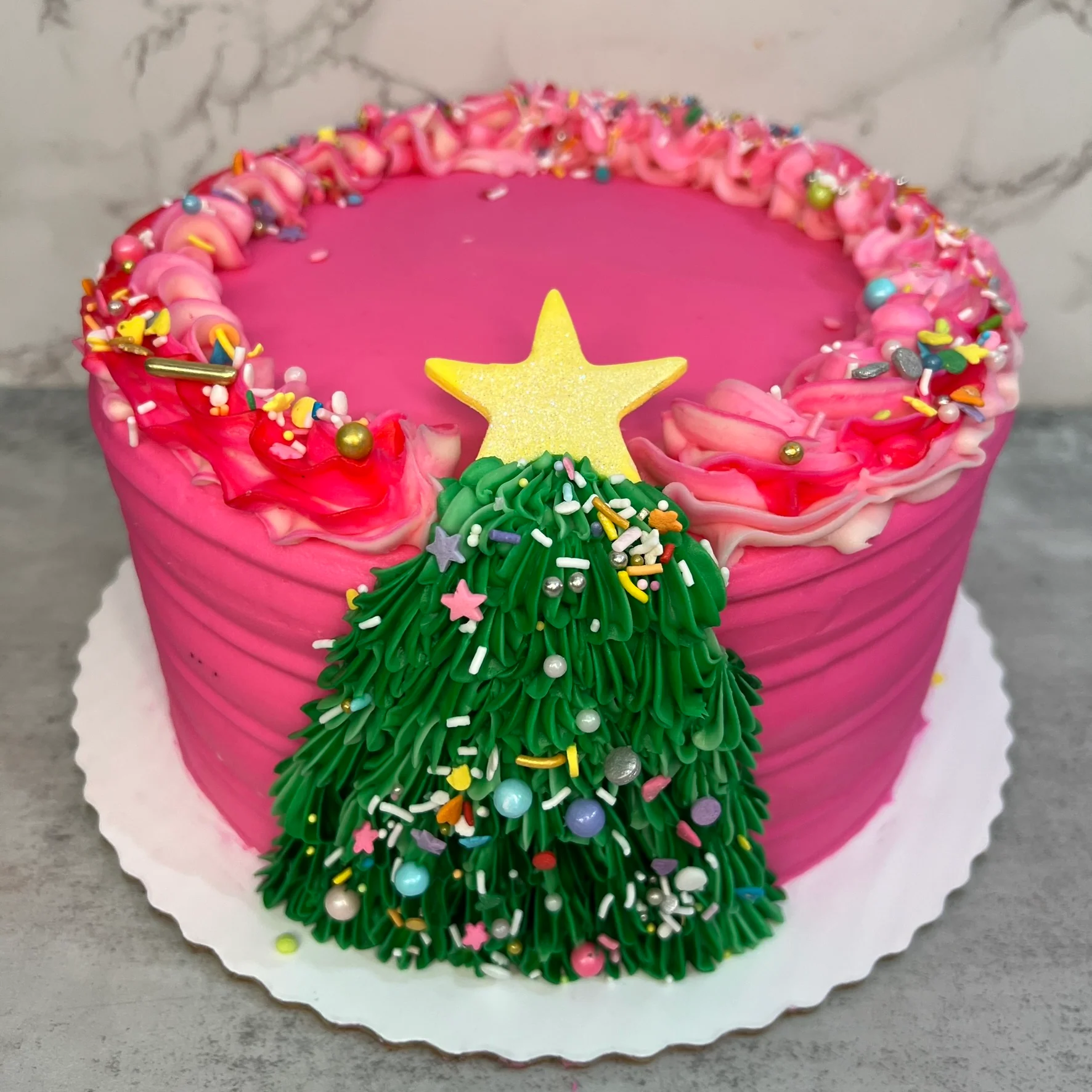 Pink Iced Christmas Tree - Image 3