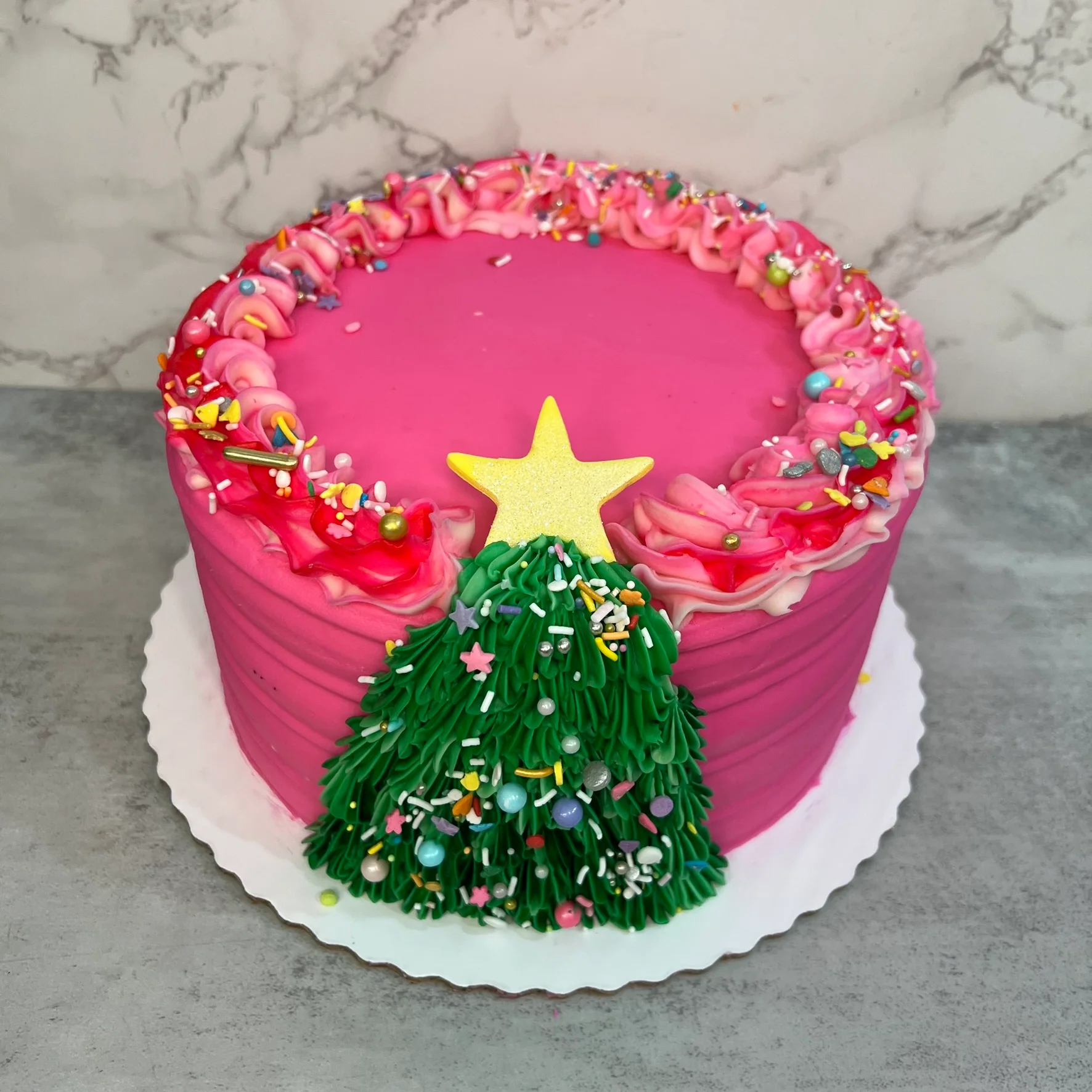 Pink Iced Christmas Tree - Image 4