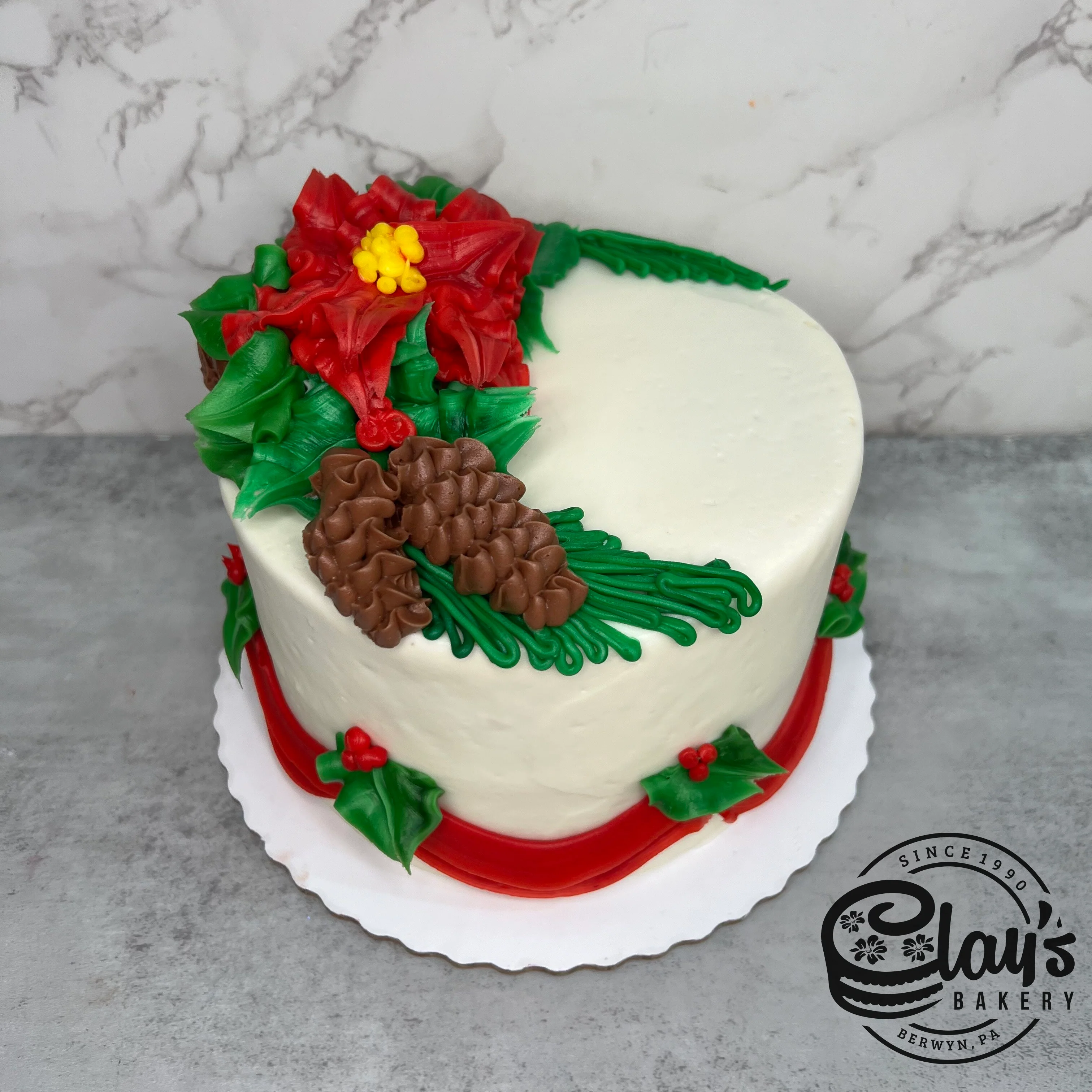 Poinsettias and Pinecones