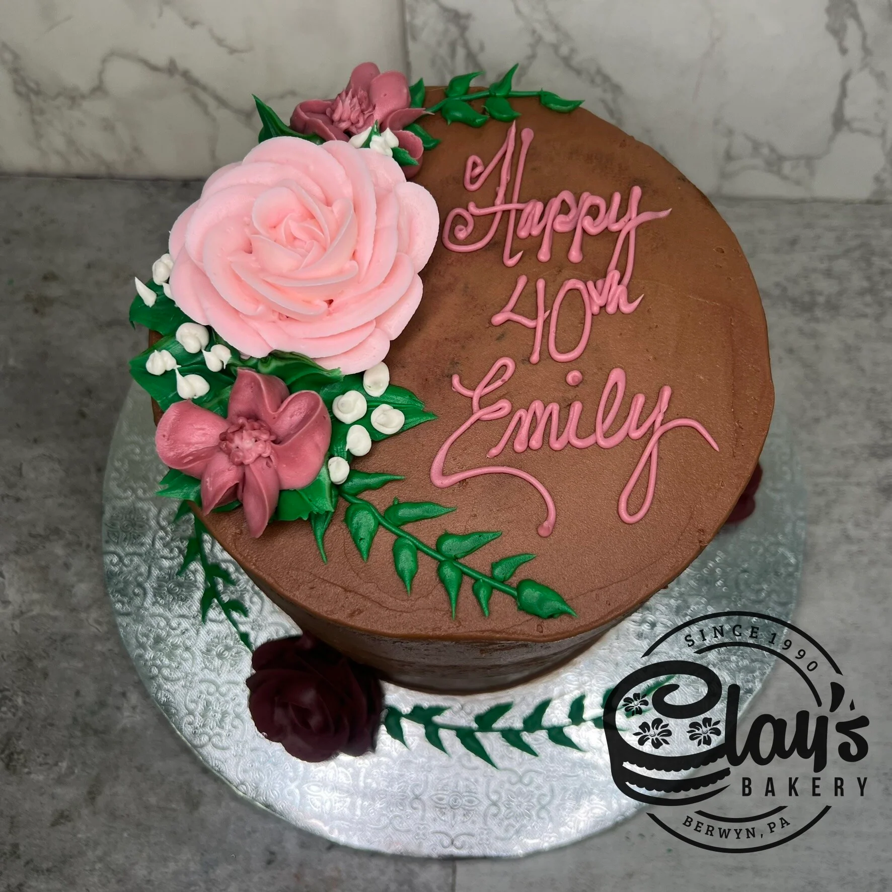 Pretty Florals and Greenery - Three Layer Cake - Image 2