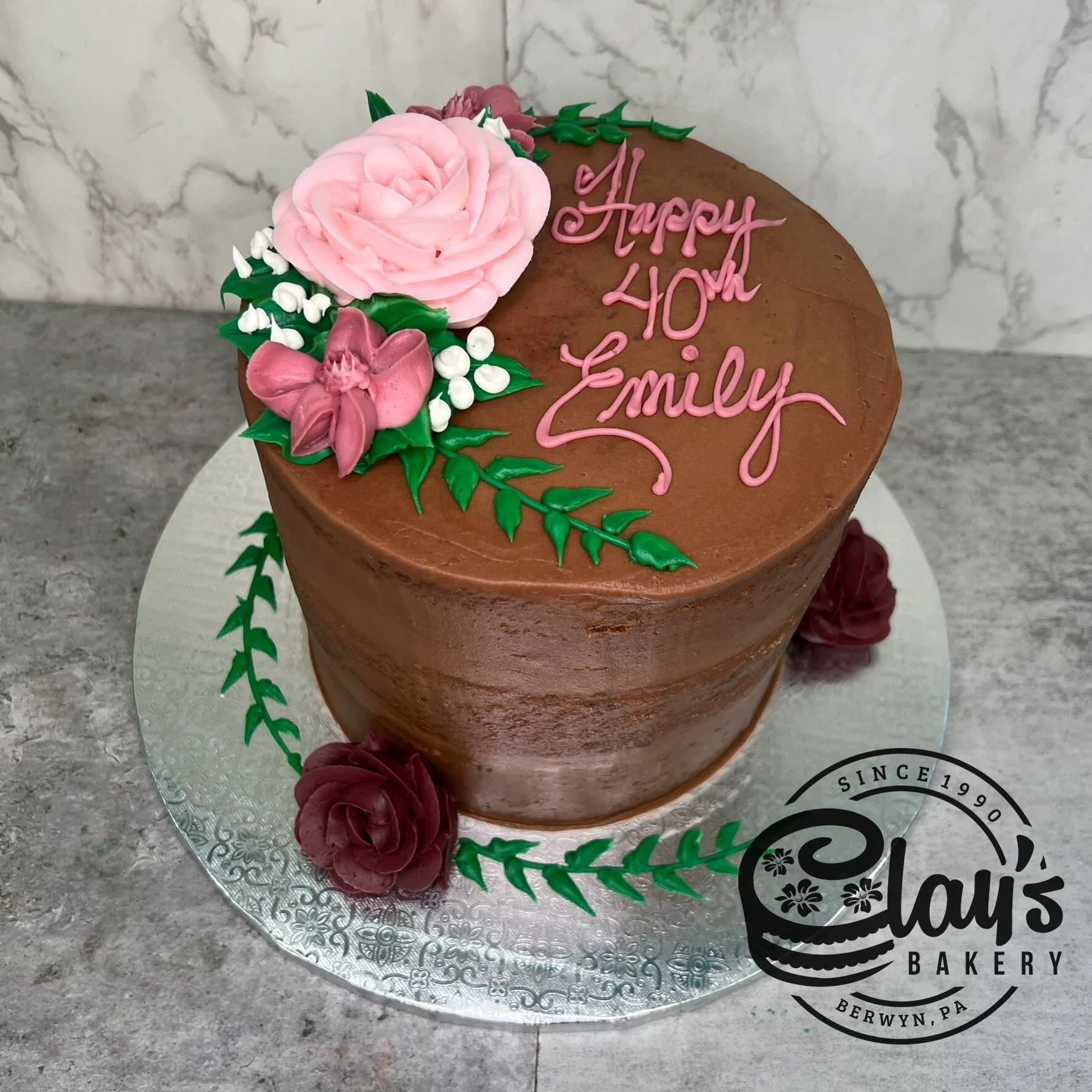 Pretty Florals and Greenery - Three Layer Cake - Image 3