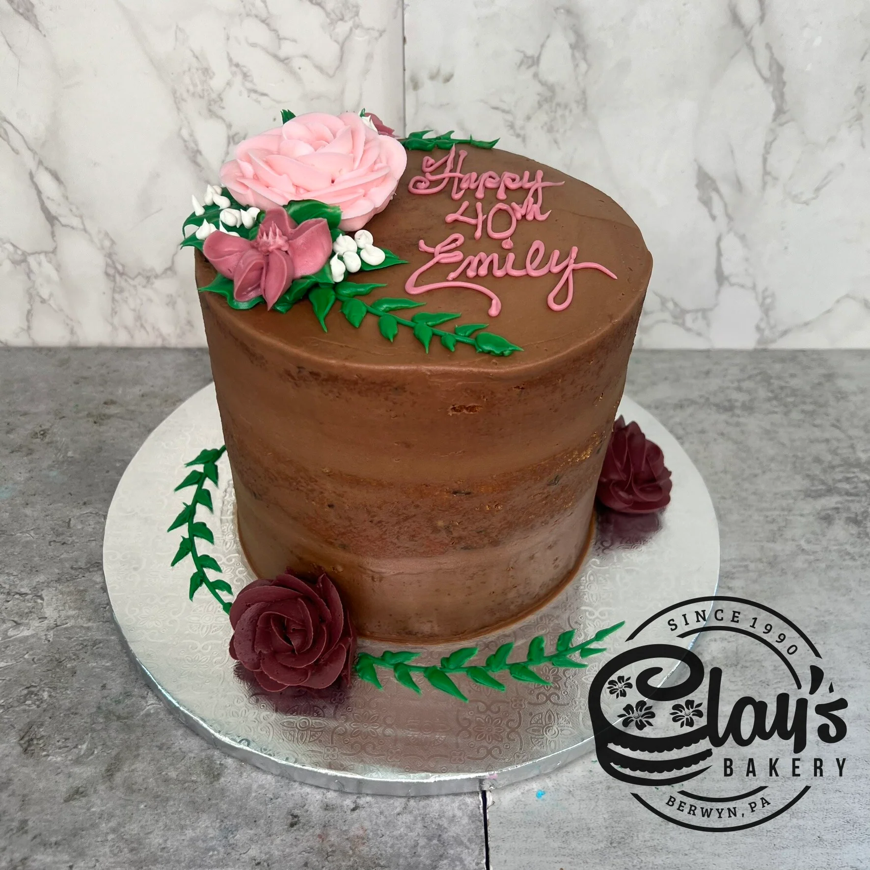 Pretty Florals and Greenery - Three Layer Cake - Image 6