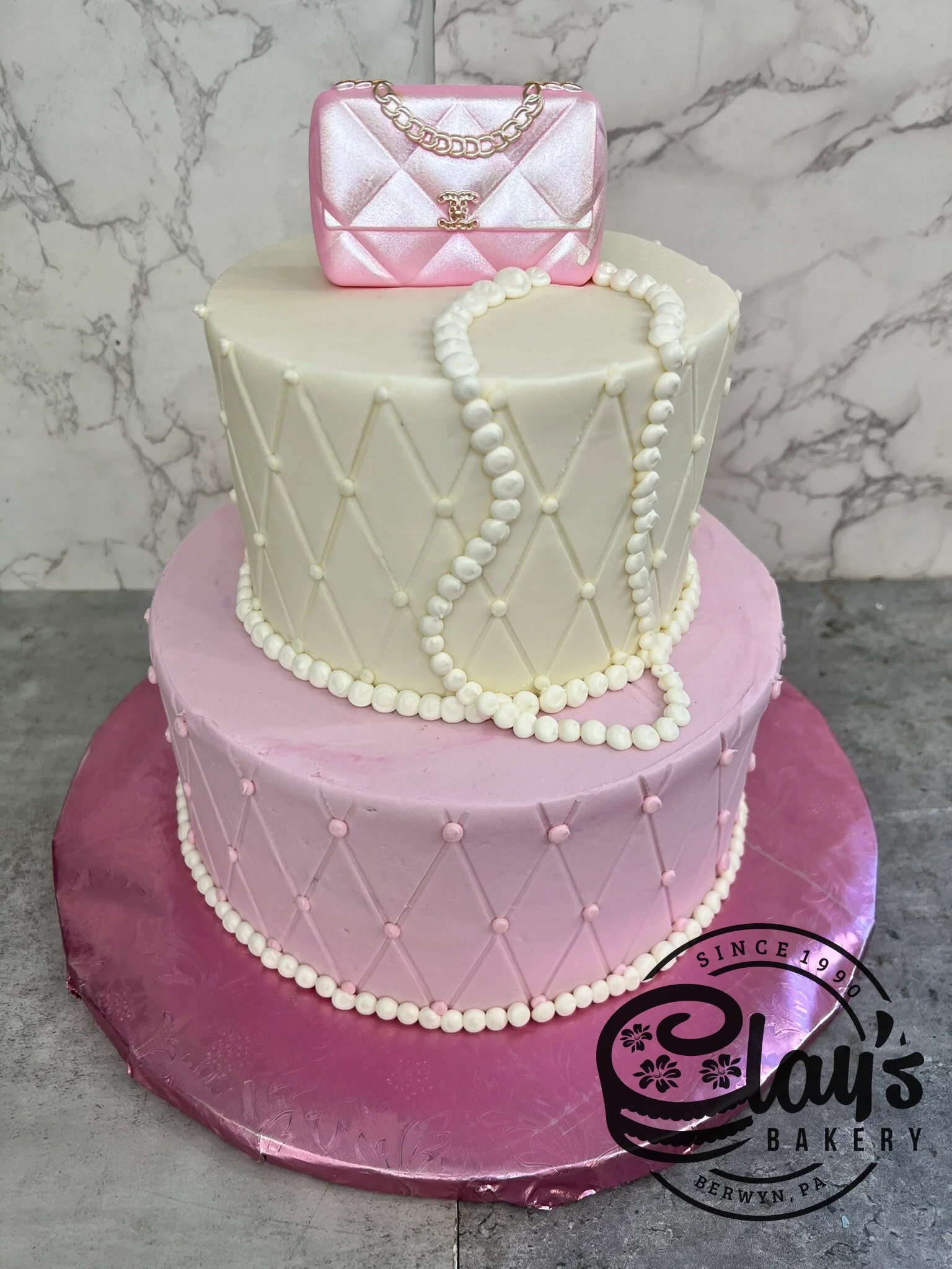 Quilted Chanel Purse - Two Tier - Image 4