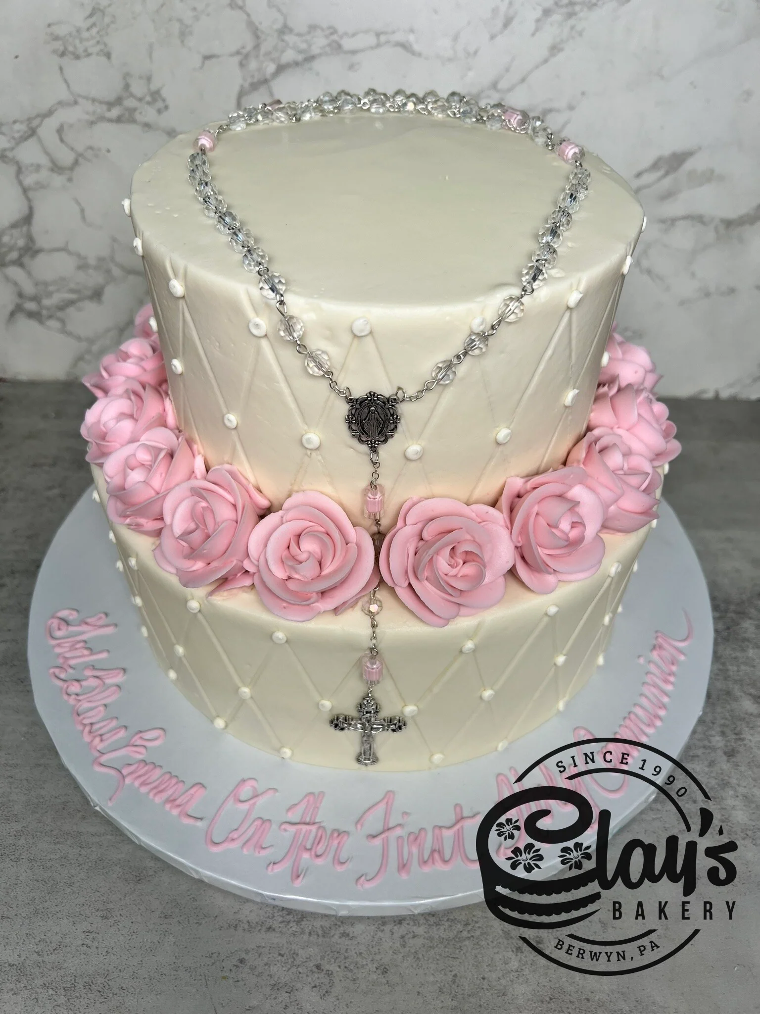 Quilted Rosary and Roses - Two Tier - Image 2