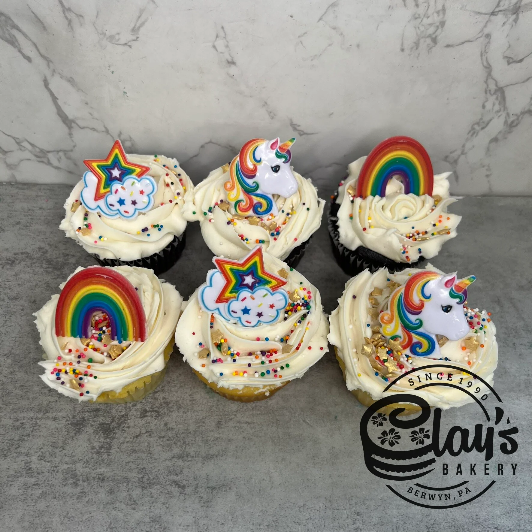 Rainbow and Unicorn Ring Cupcakes