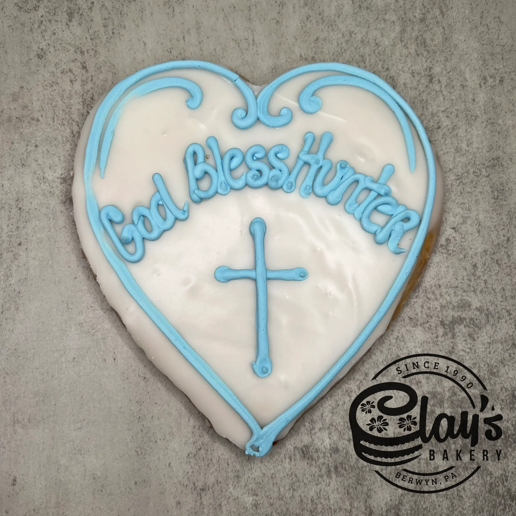 Religious Heart Shaped Cookie