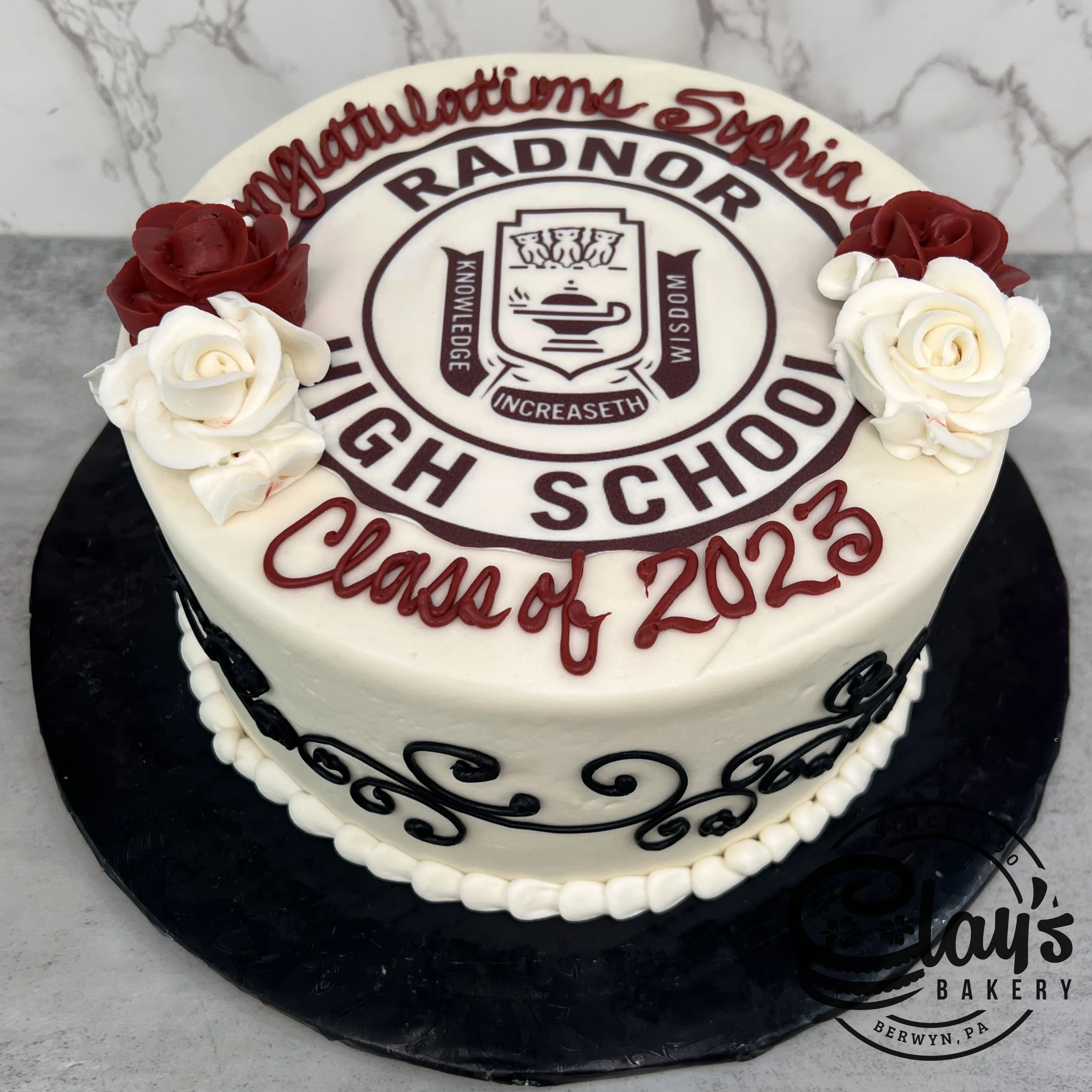 School Logo with Scrollwork