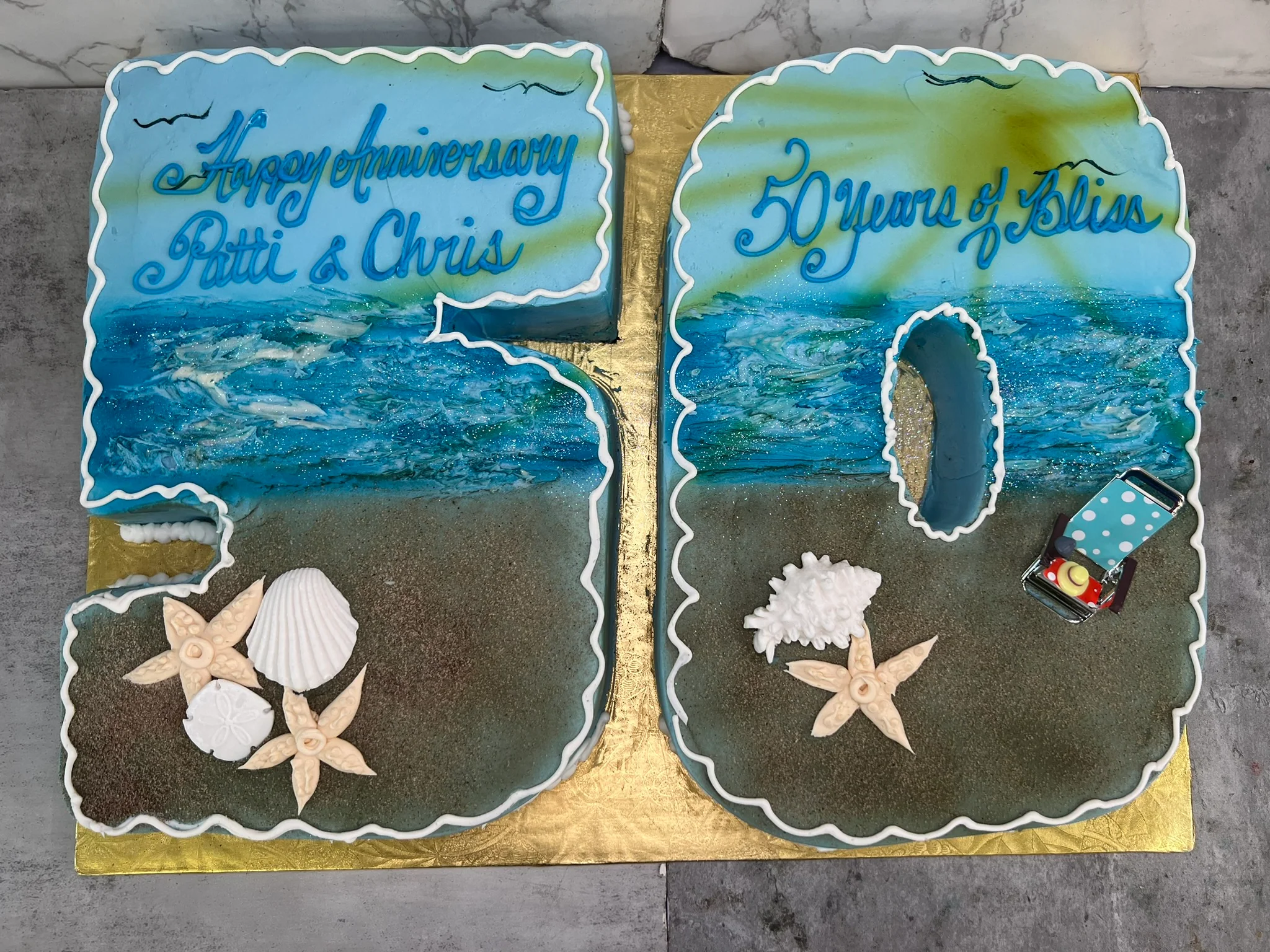 Shaped Number Beach Cake - Image 2