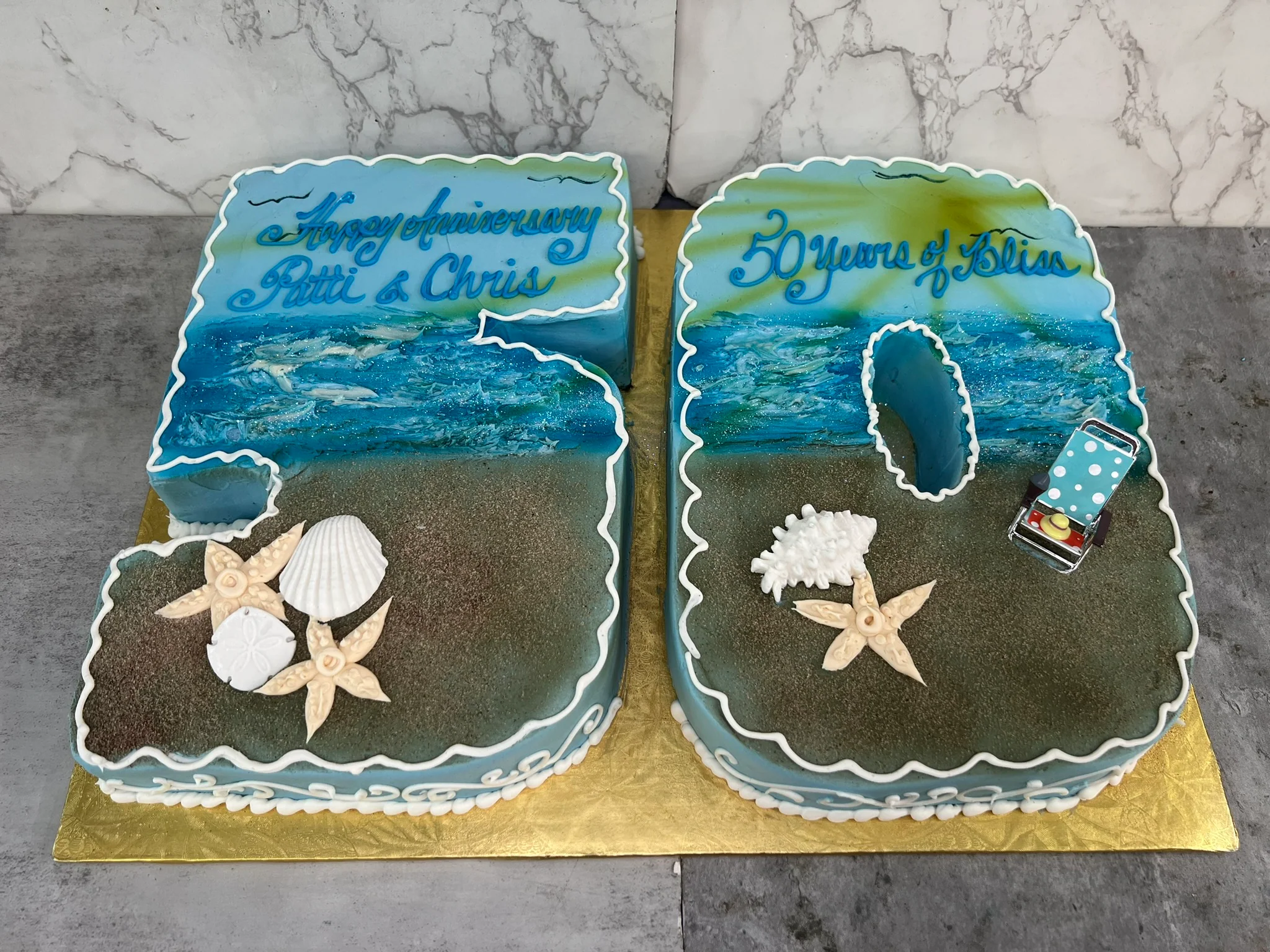 Shaped Number Beach Cake - Image 3