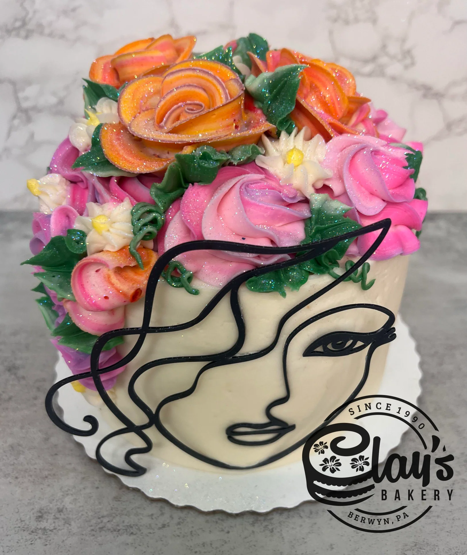 Silhouette Face Cake