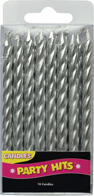 Silver Spiral Candles (16) - Image 2