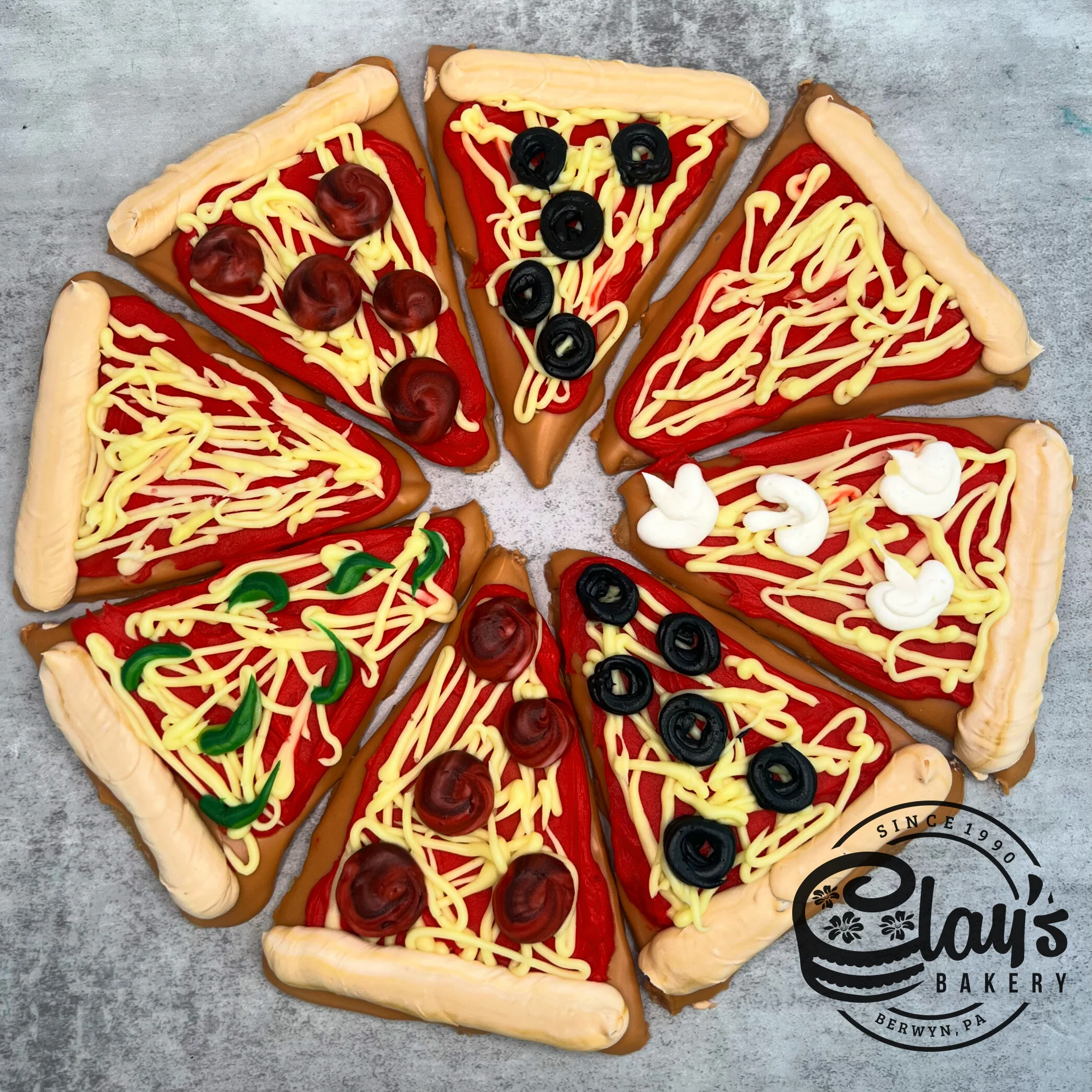 Slice of Pizza Cookies (Buttercream)