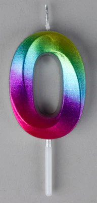 Small Rainbow Metallic Prism Number Candles - Image 11