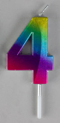 Small Rainbow Metallic Prism Number Candles - Image 5