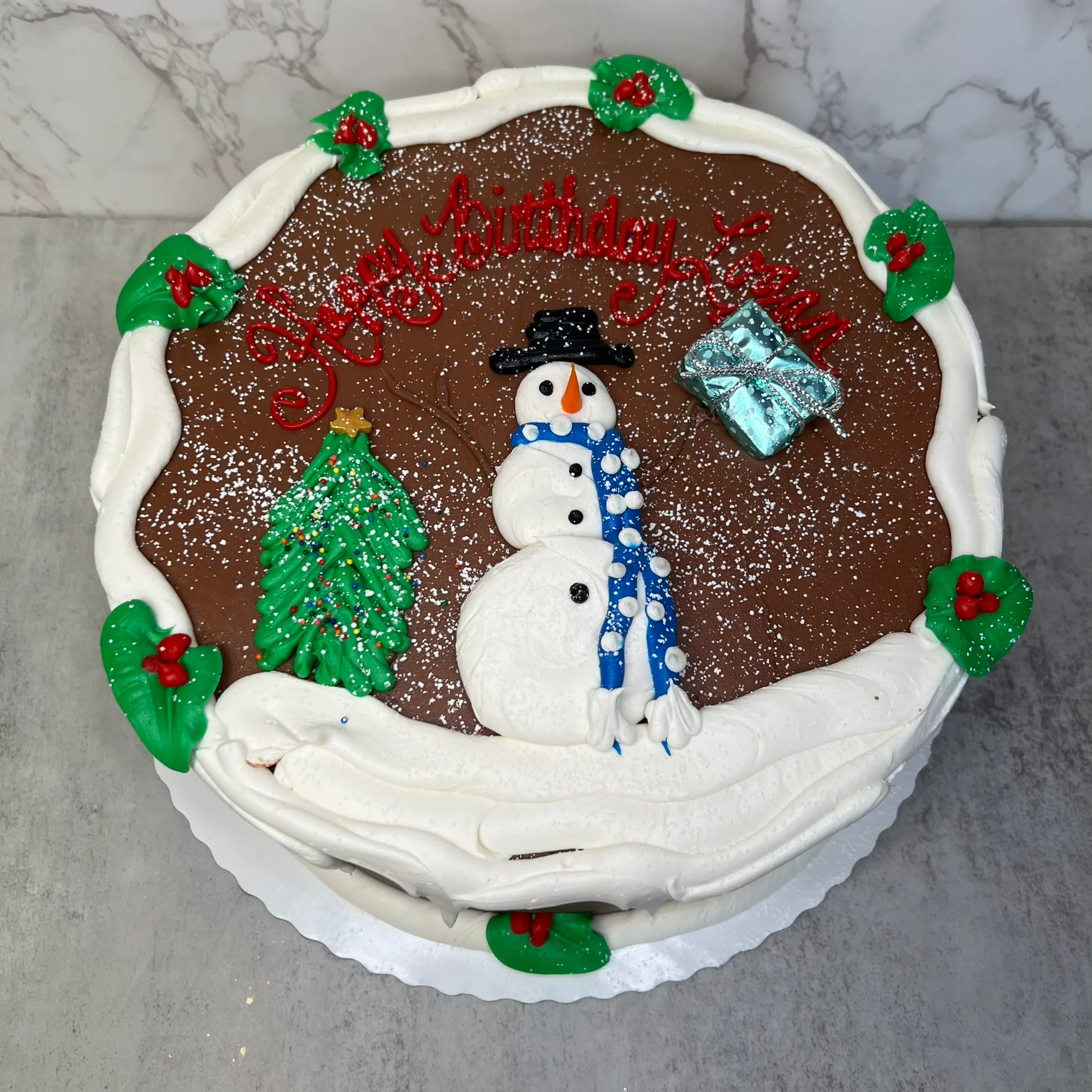 Snowman with Holly - Image 2