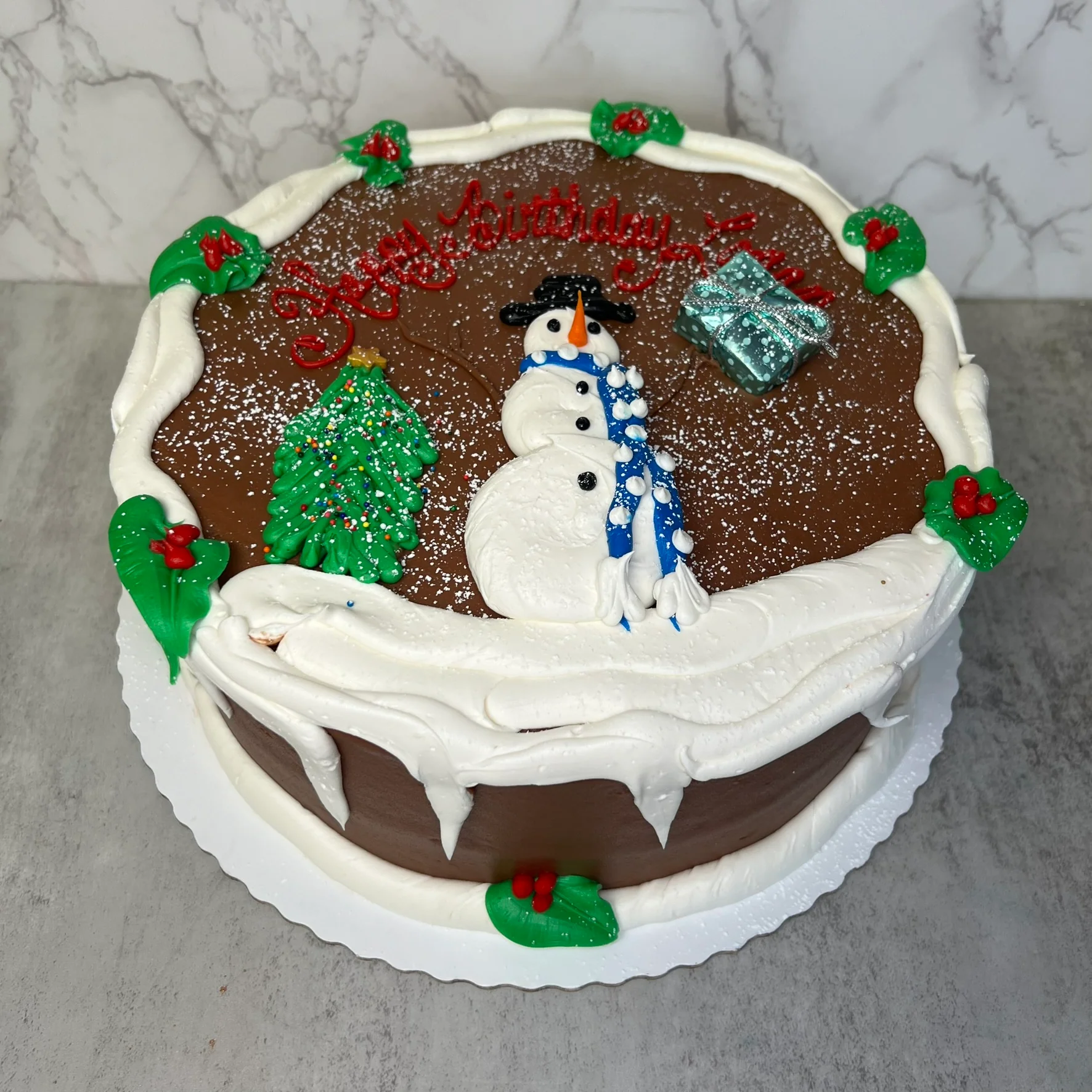 Snowman with Holly - Image 3