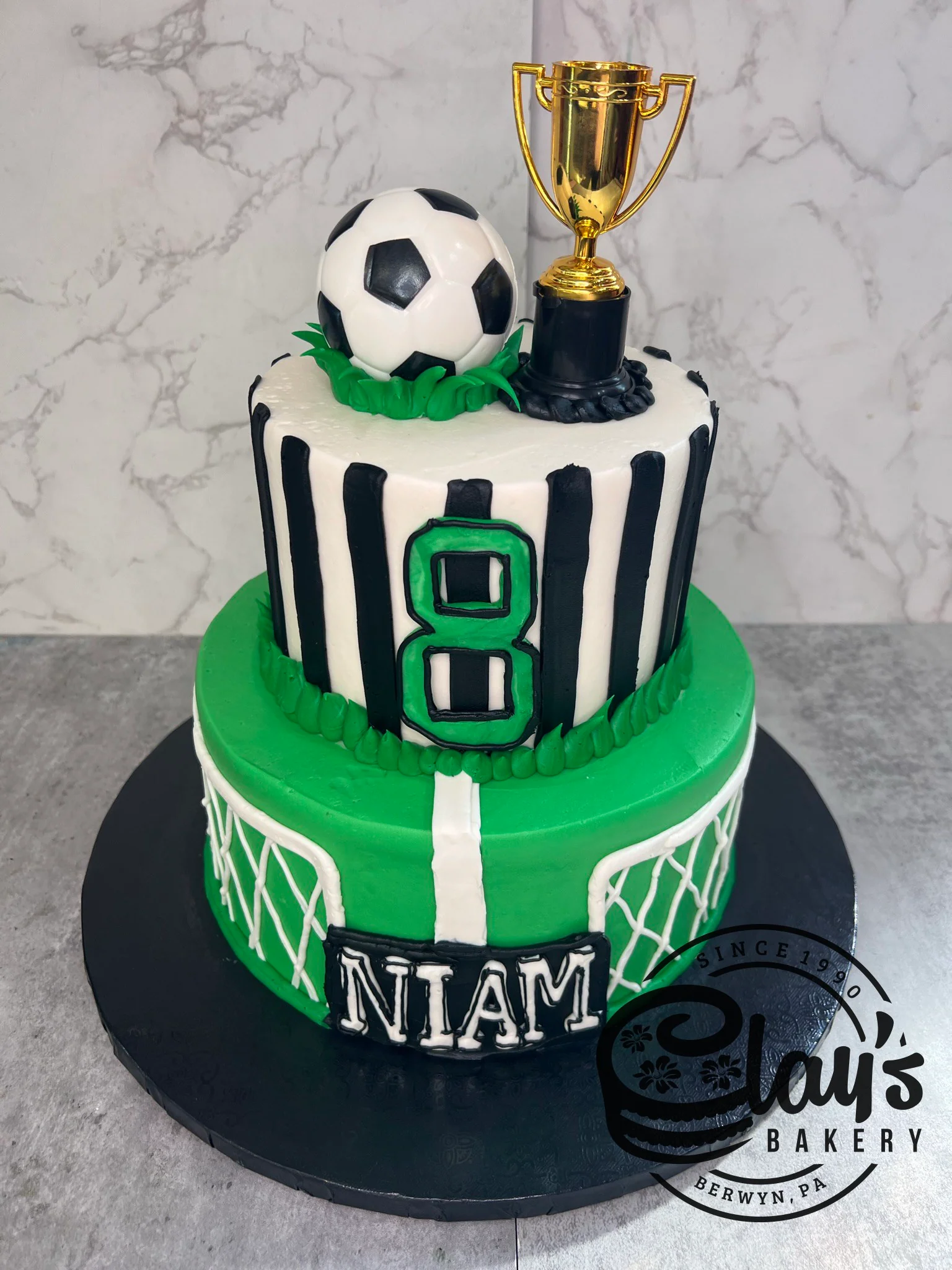 Soccer Trophy - Two Tier Cake