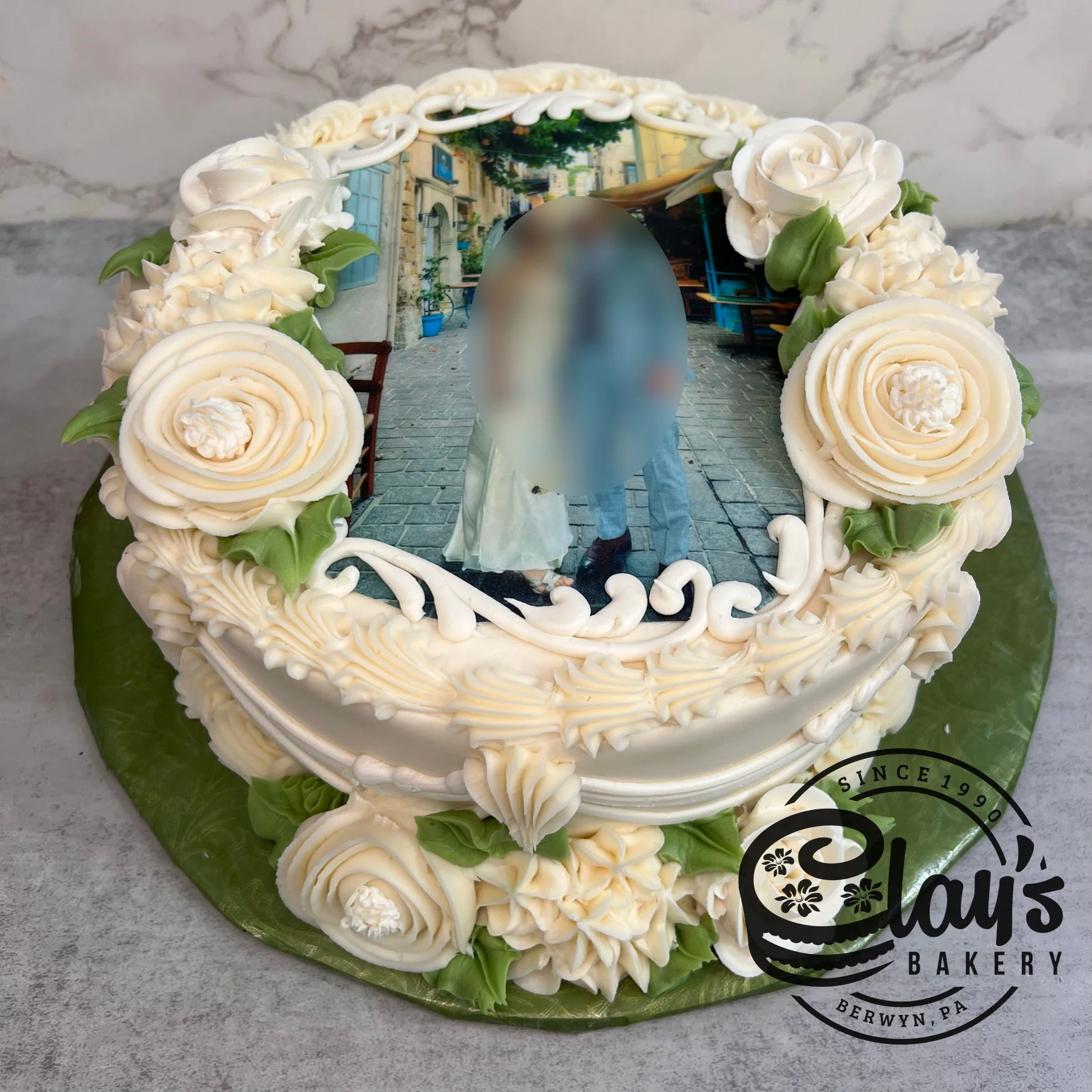 White Peonies with Edible Image