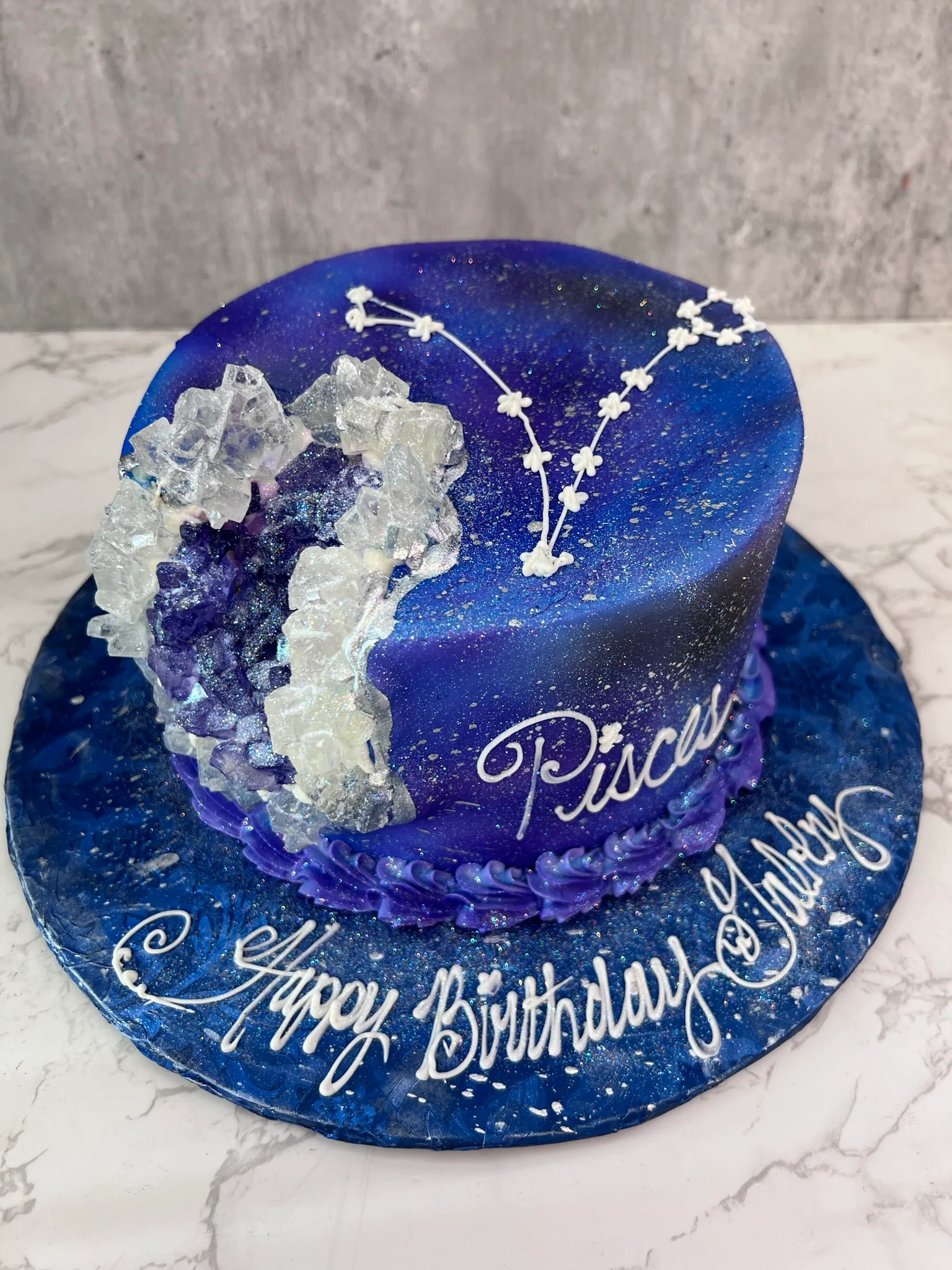 Zodiac Geode Cake